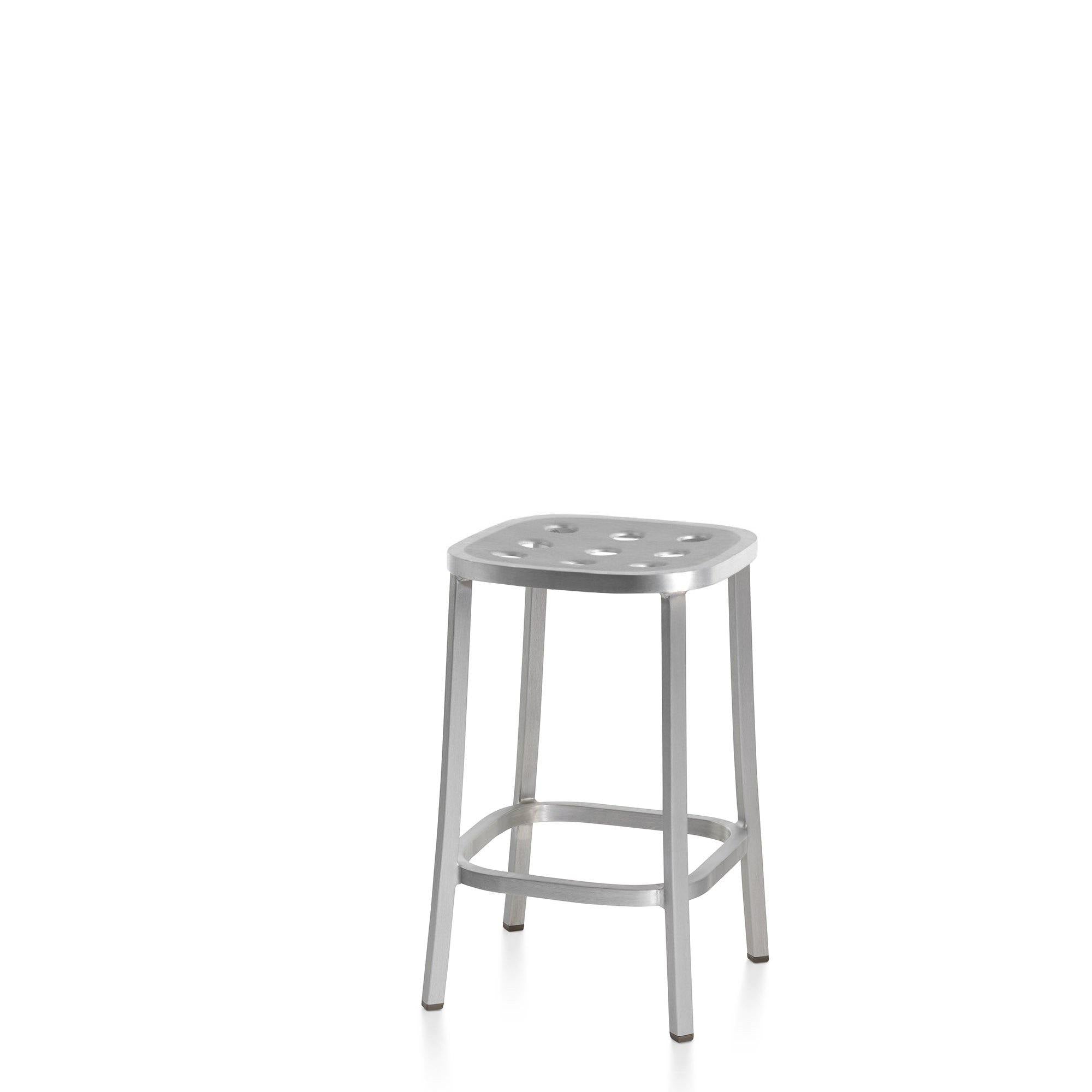 Emeco 1 Inch Stool (Low, Counter, Bar) All Aluminum by Jasper Morrison for Emeco - Rarify Inc.