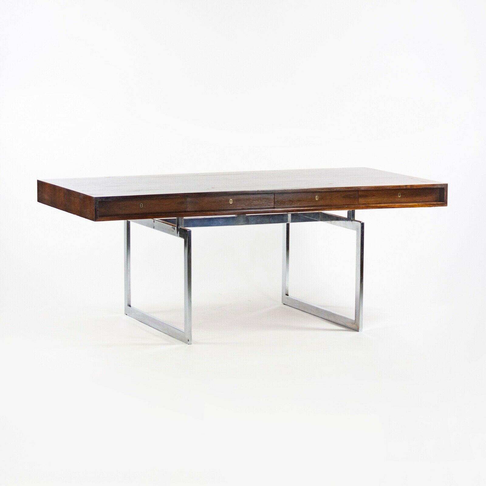 1959 4-Drawer Bodil Kjaer Desk for E. Pedersen and Son Brazilian Rosewood Made in Denmark - Rarify Inc.