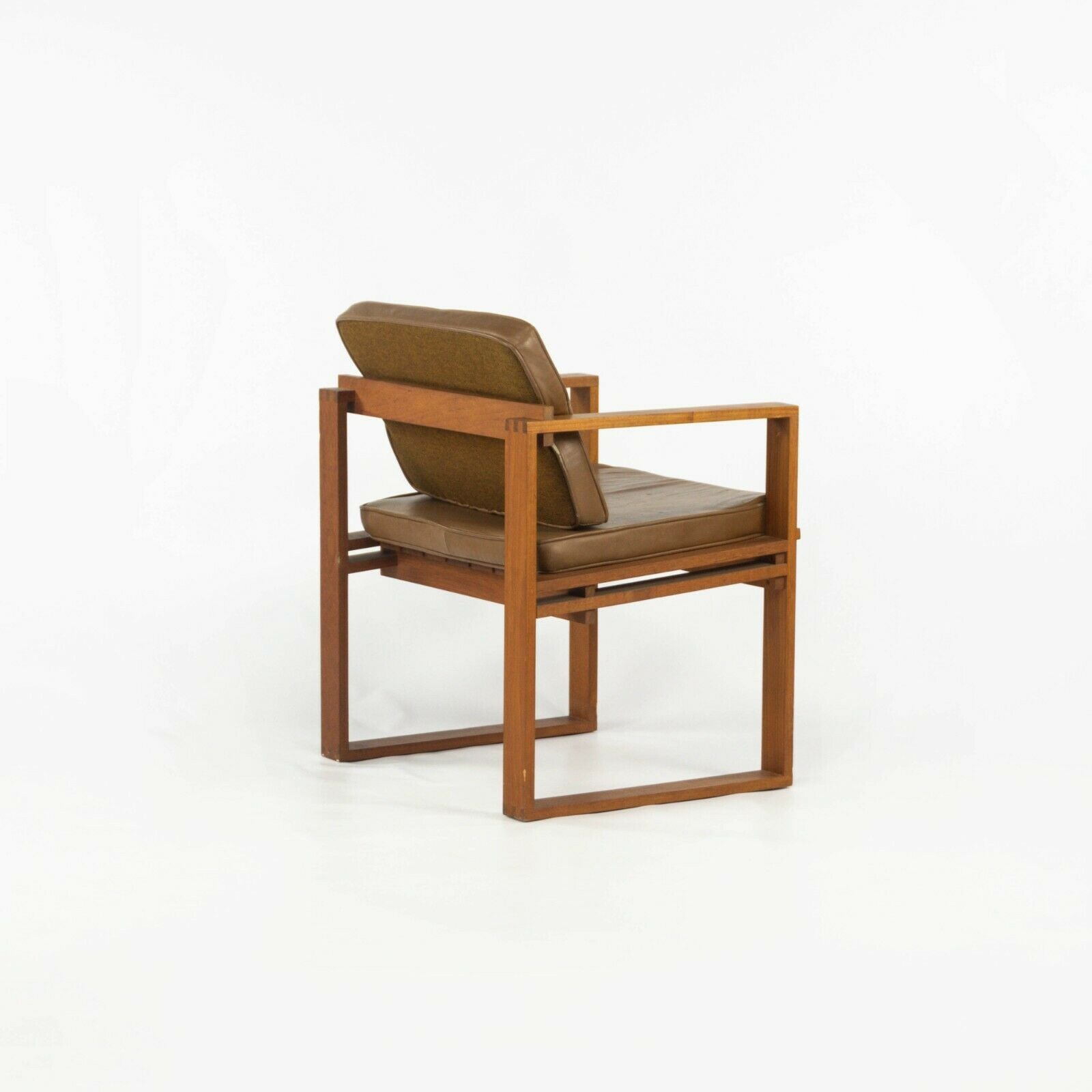 Teak Slat-Seat Armchairs