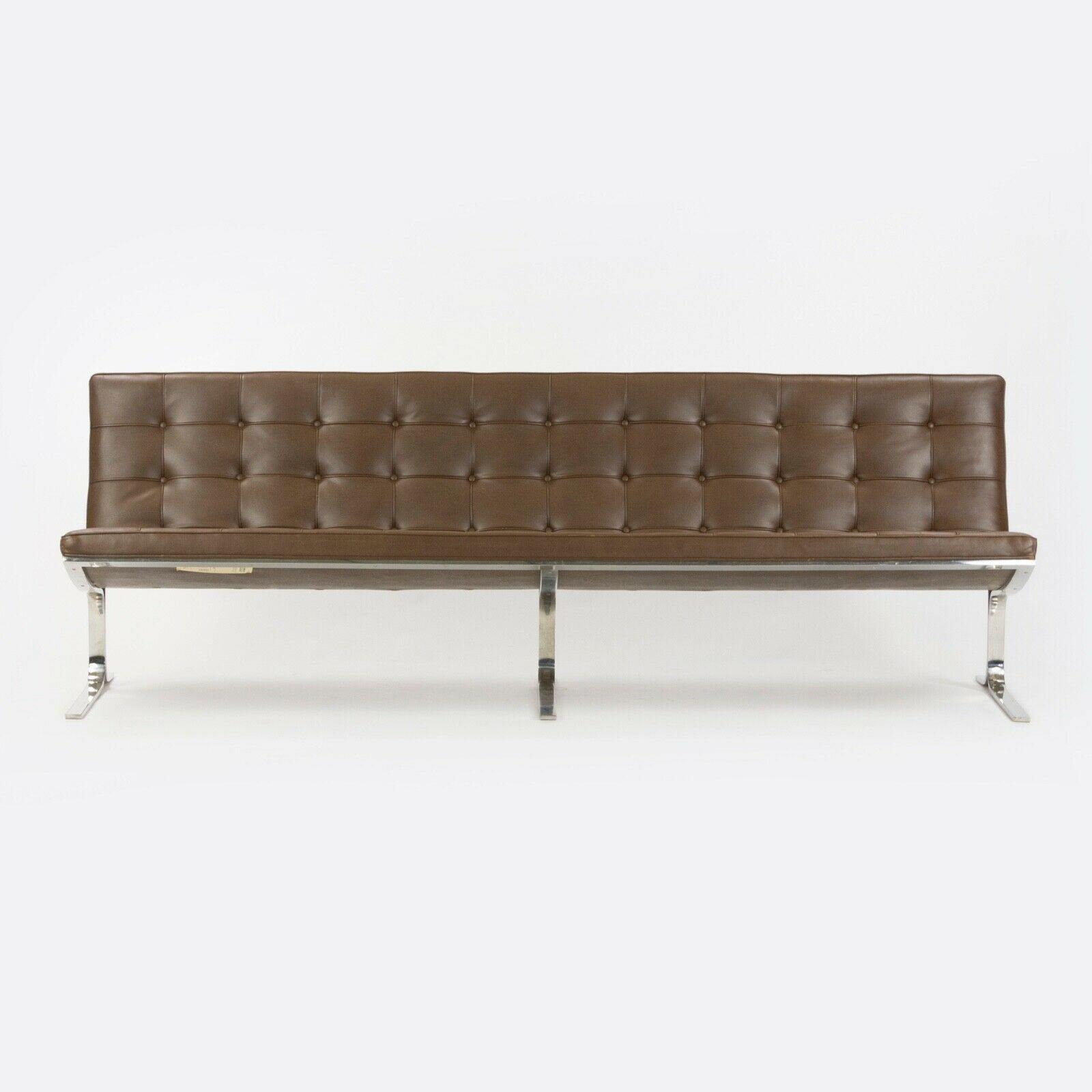1960s Nicos Zographos CH28 Ribbon 3-Seat Sofa in Brown