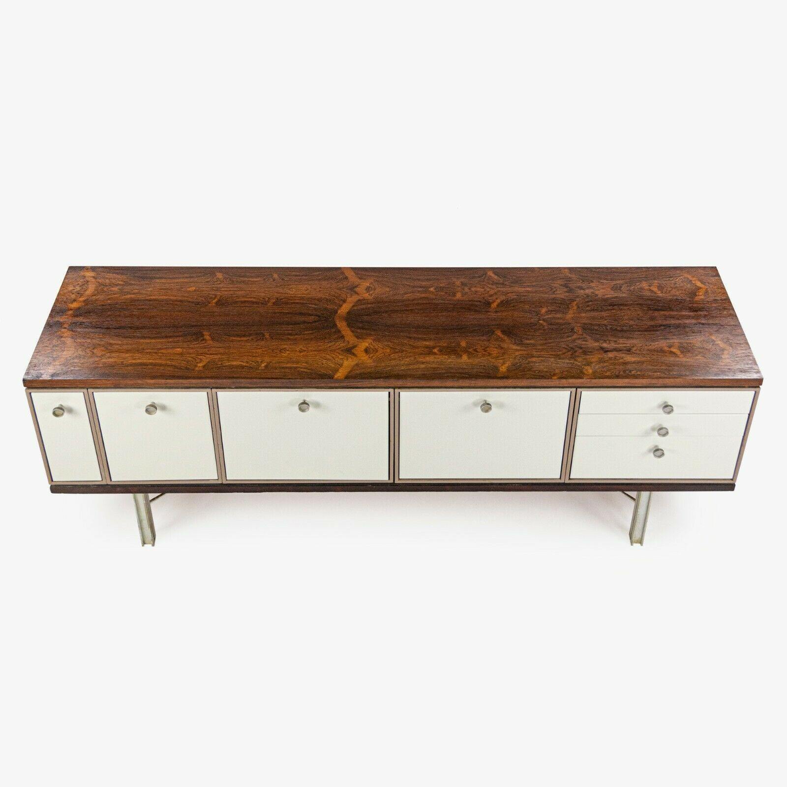 1960 Gerald Luss Rosewood and Metal Credenza Cabinet Once