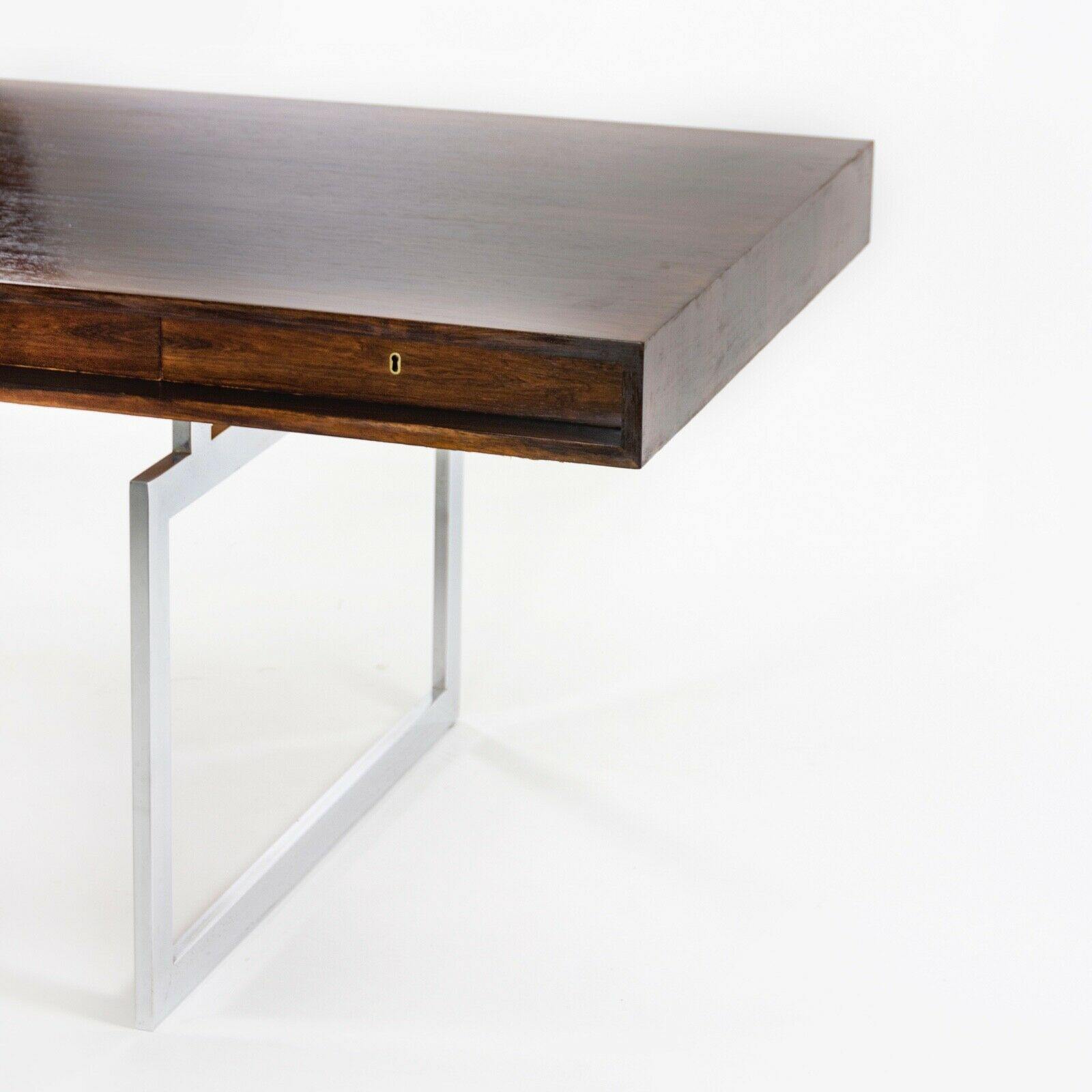 1959 4-Drawer Bodil Kjaer Desk for E. Pedersen and Son Brazilian Rosewood Made in Denmark - Rarify Inc.