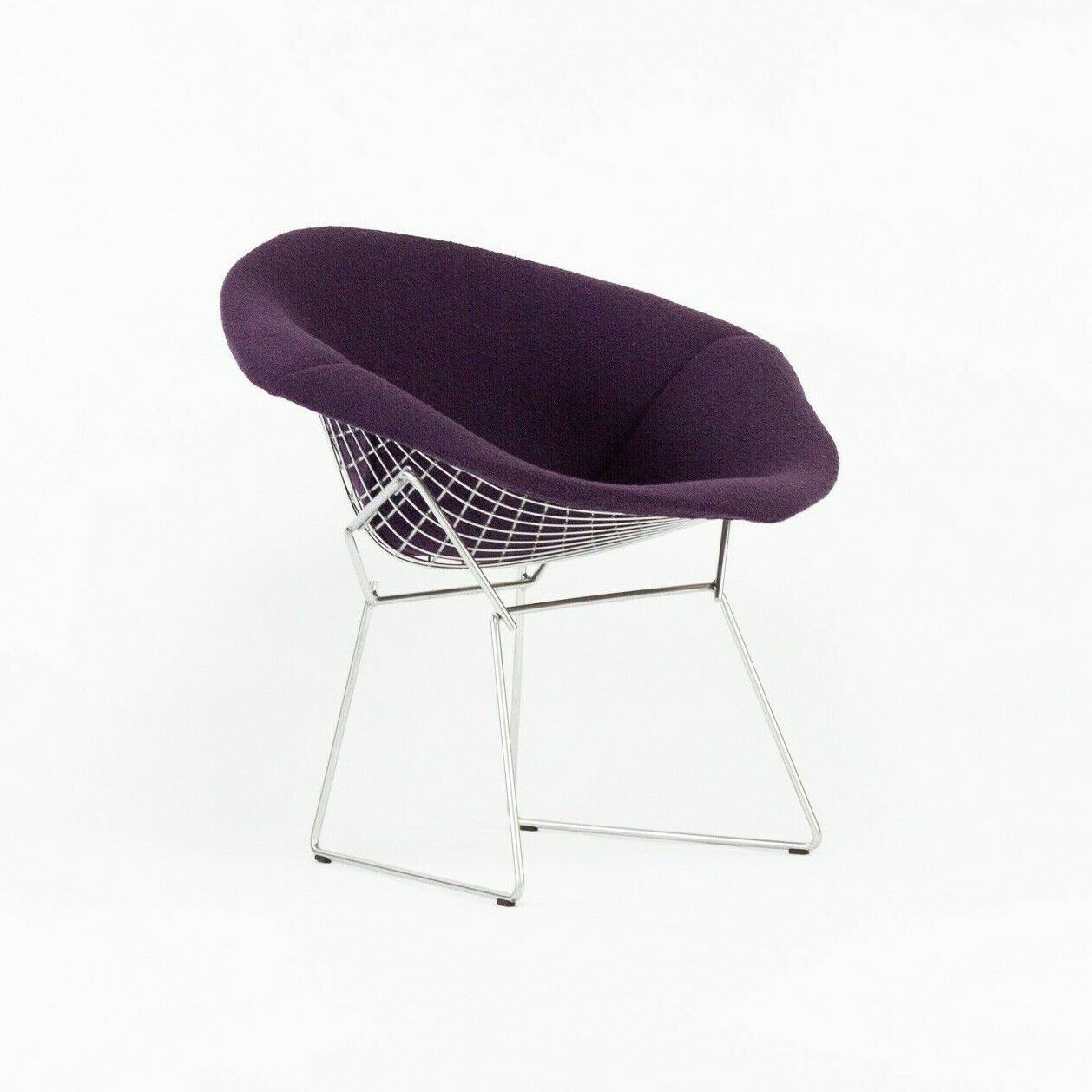 2021 Harry Bertoia for Knoll Diamond Chair with Full Iris Purple Boucle Cover
