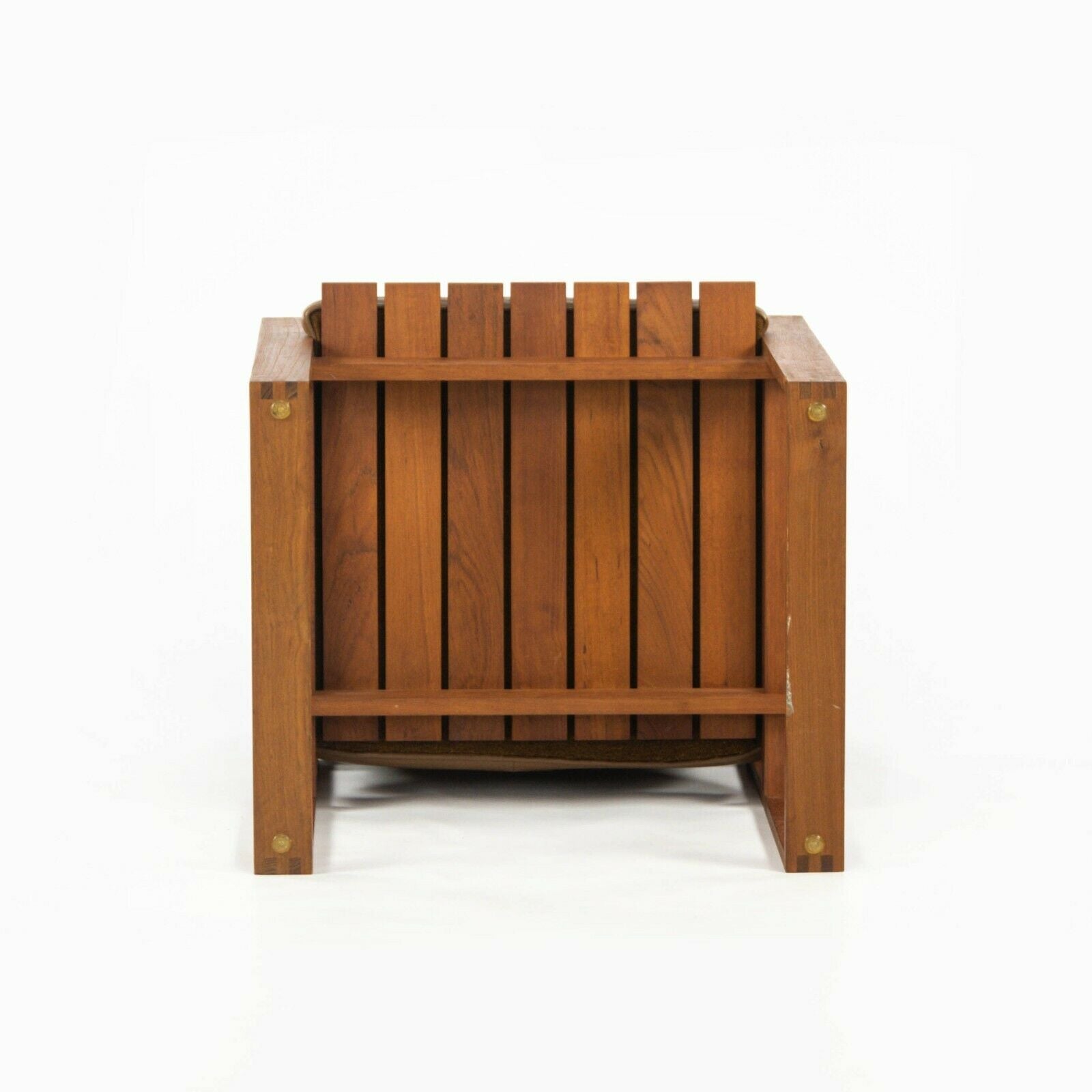 Teak Slat-Seat Armchairs