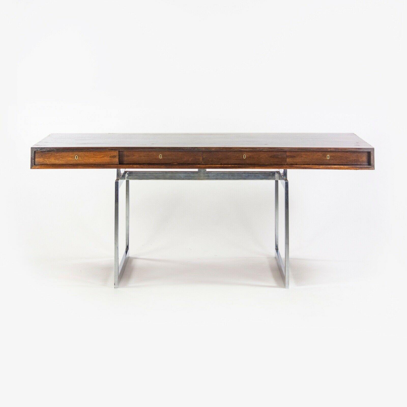 1959 4-Drawer Bodil Kjaer Desk for E. Pedersen and Son Brazilian Rosewood Made in Denmark - Rarify Inc.