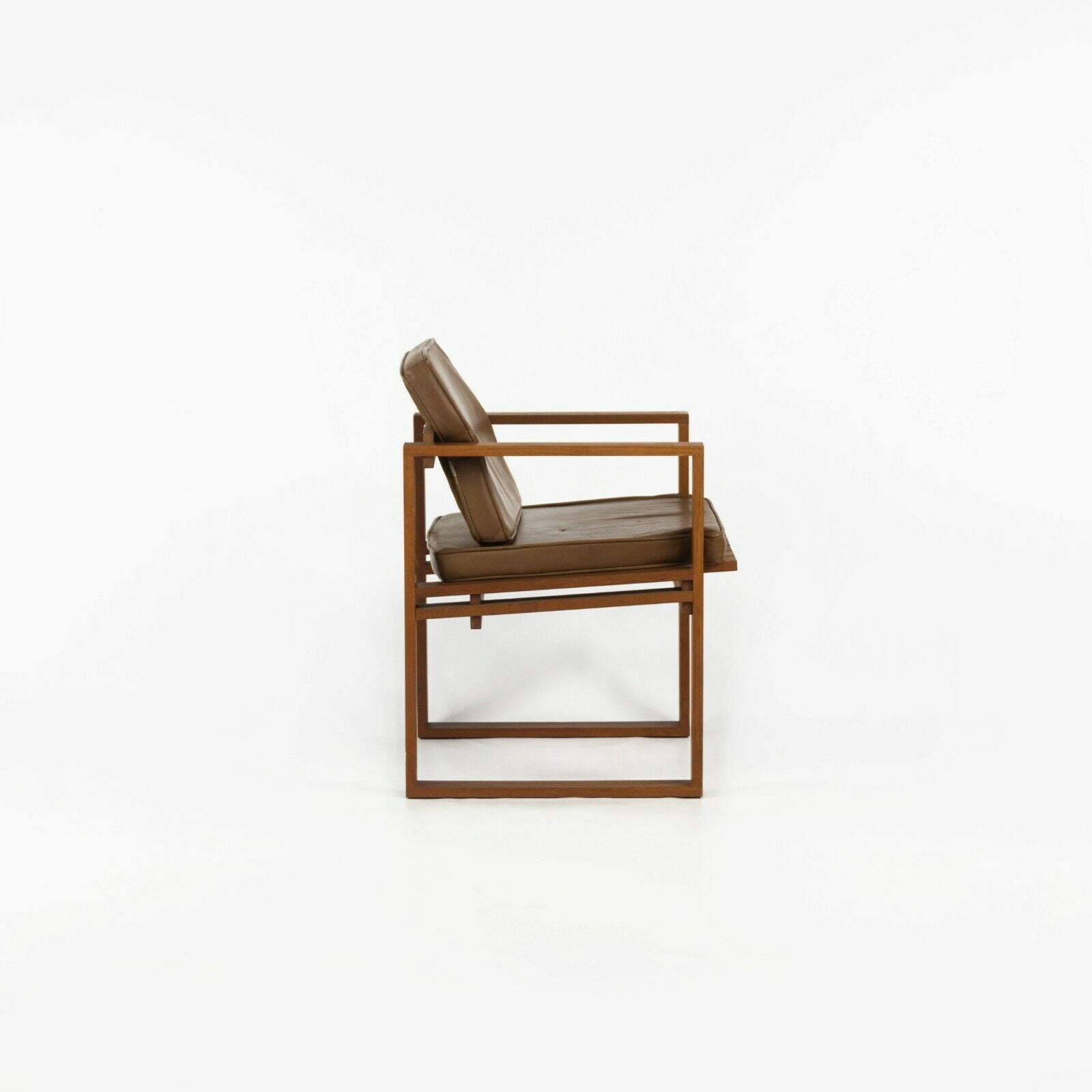 Teak Slat-Seat Armchairs
