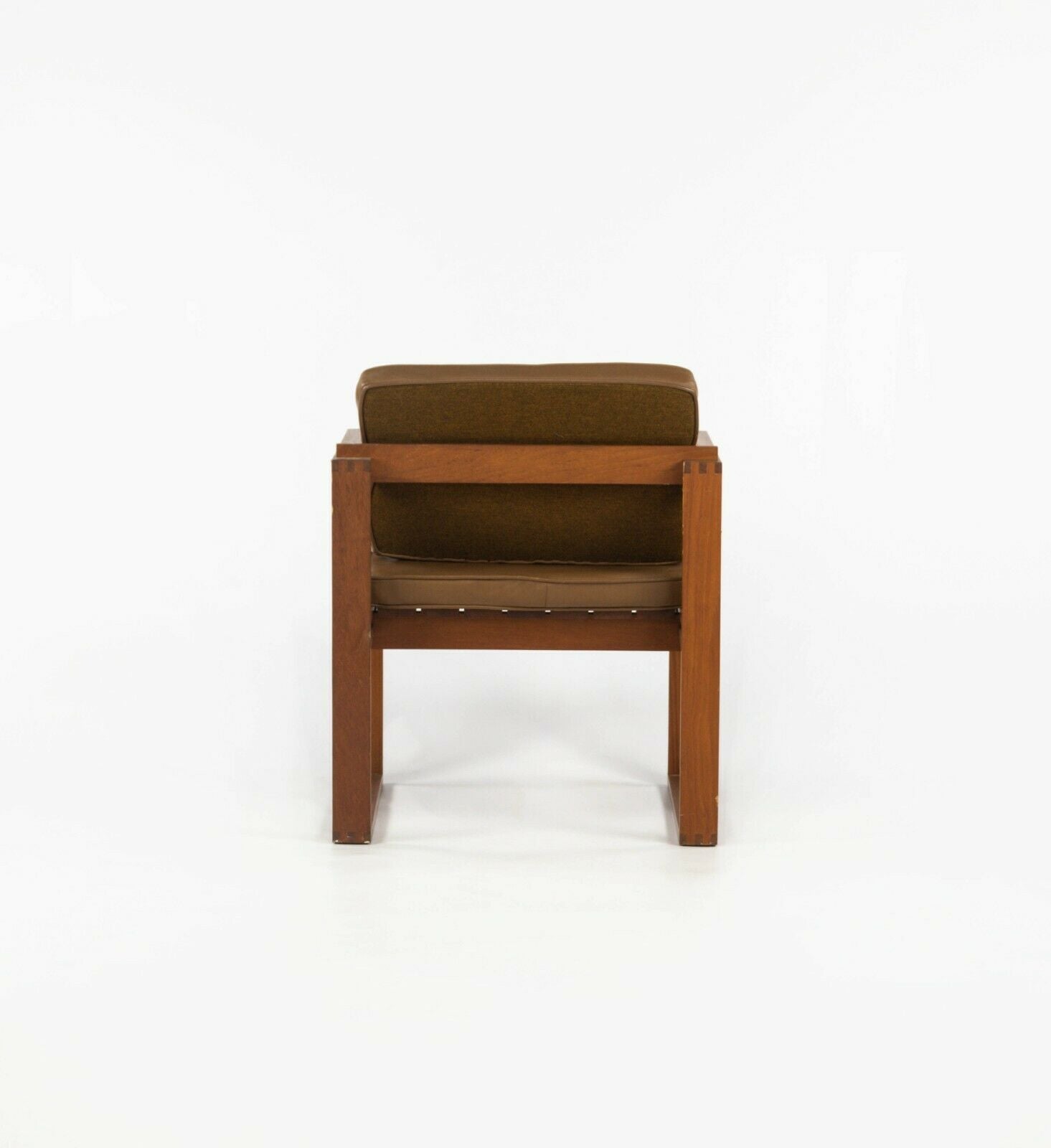 Teak Slat-Seat Armchairs