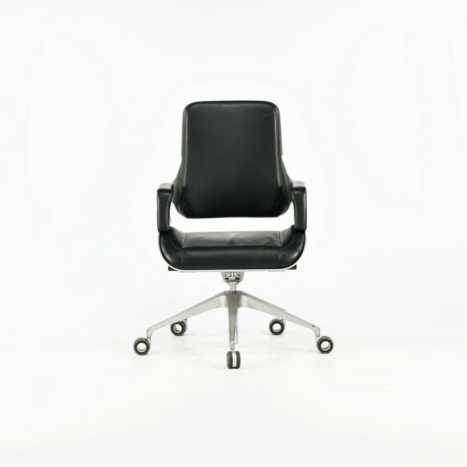 2008 Interstuhl Silver 262S Office Desk Chair in Black Leather by