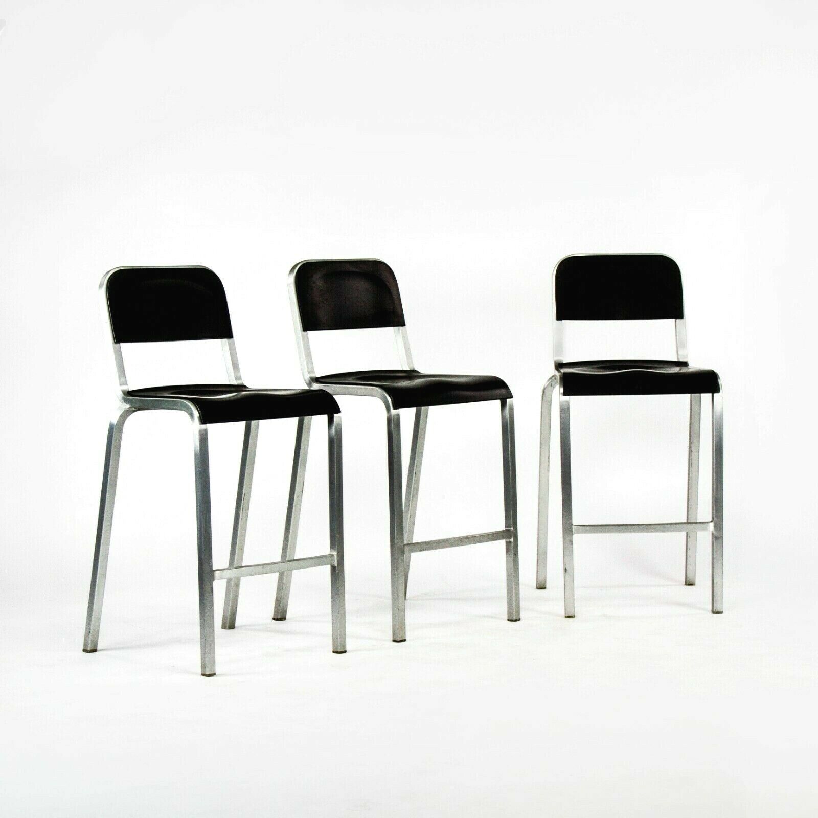 2010s Set of Three Emeco 1951 Bar Stools by Adrian van Hooydonk and BMW Designworks