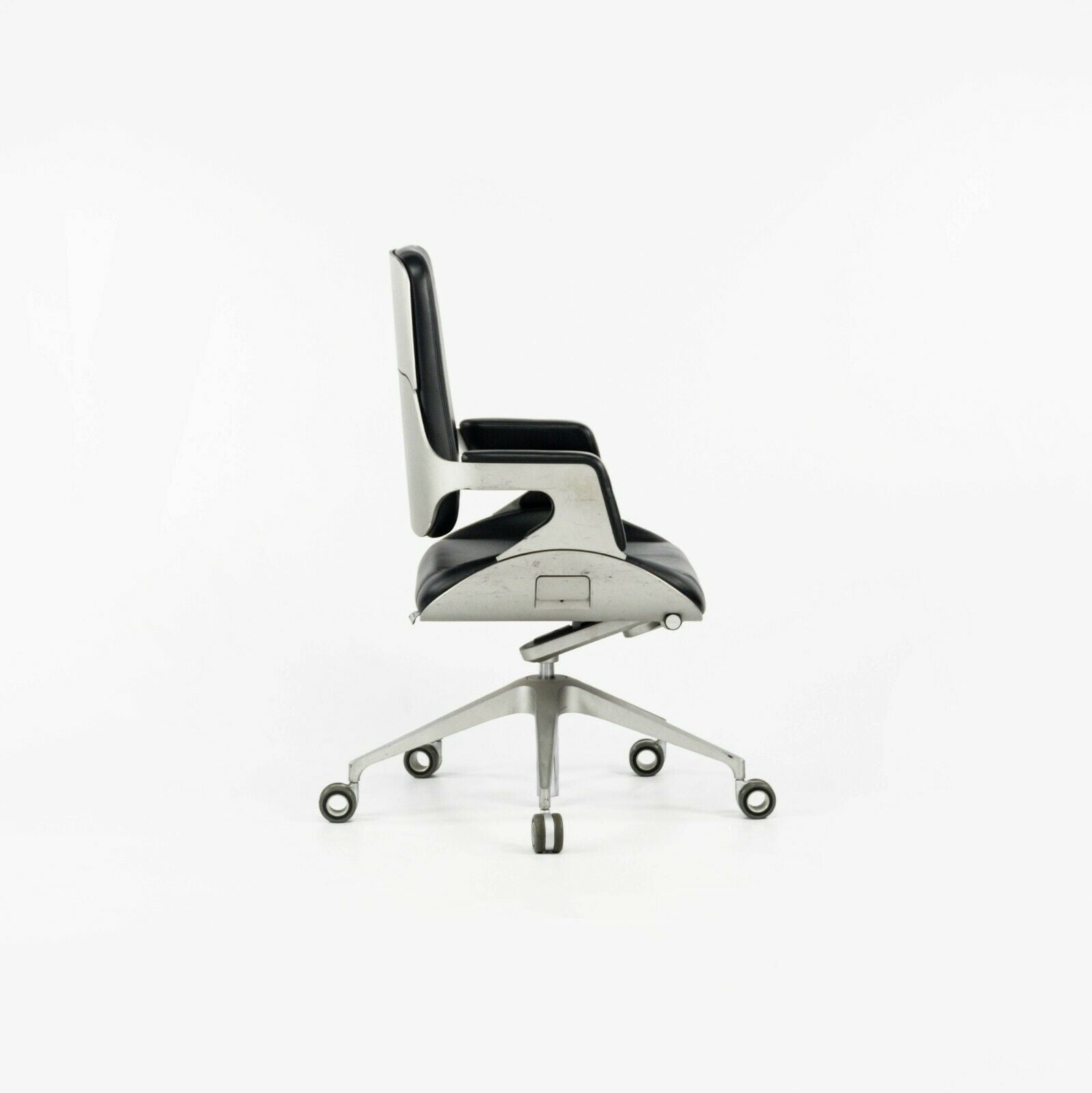 2008 Interstuhl Silver 262S Office Desk Chair in Black Leather by