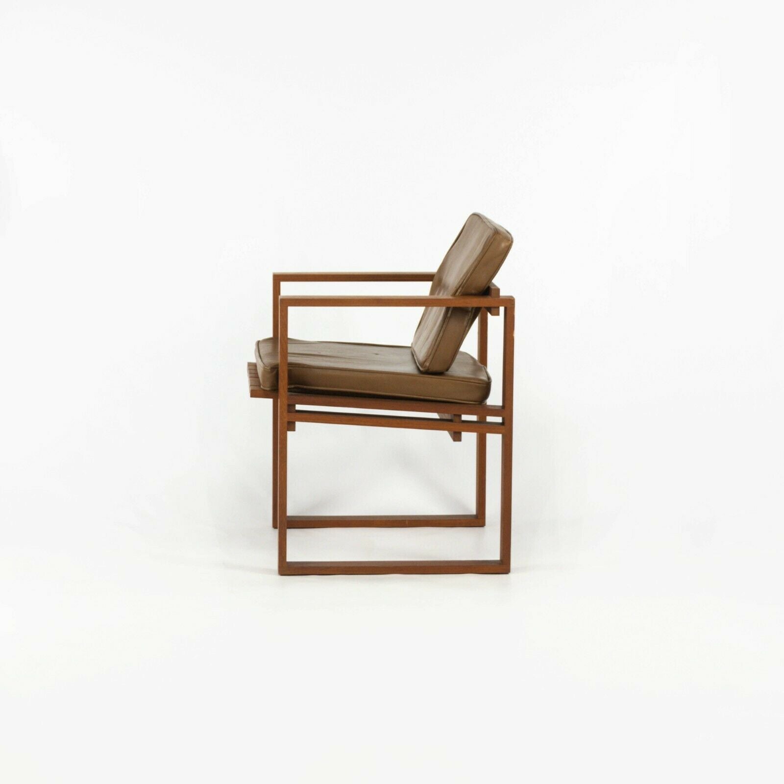 Teak Slat-Seat Armchairs