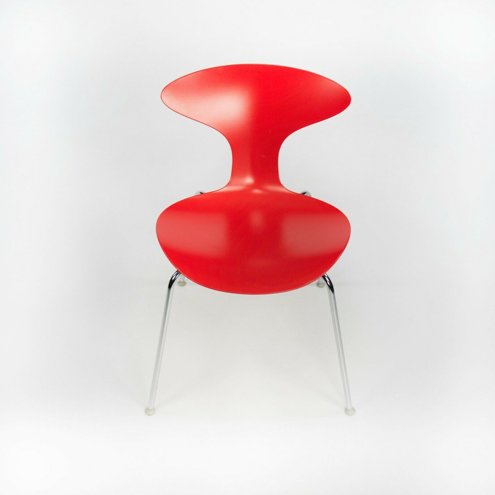 2010s Ross Lovegrove Orbit Chair by Bernhardt Design in Red Plastic Chrome Legs