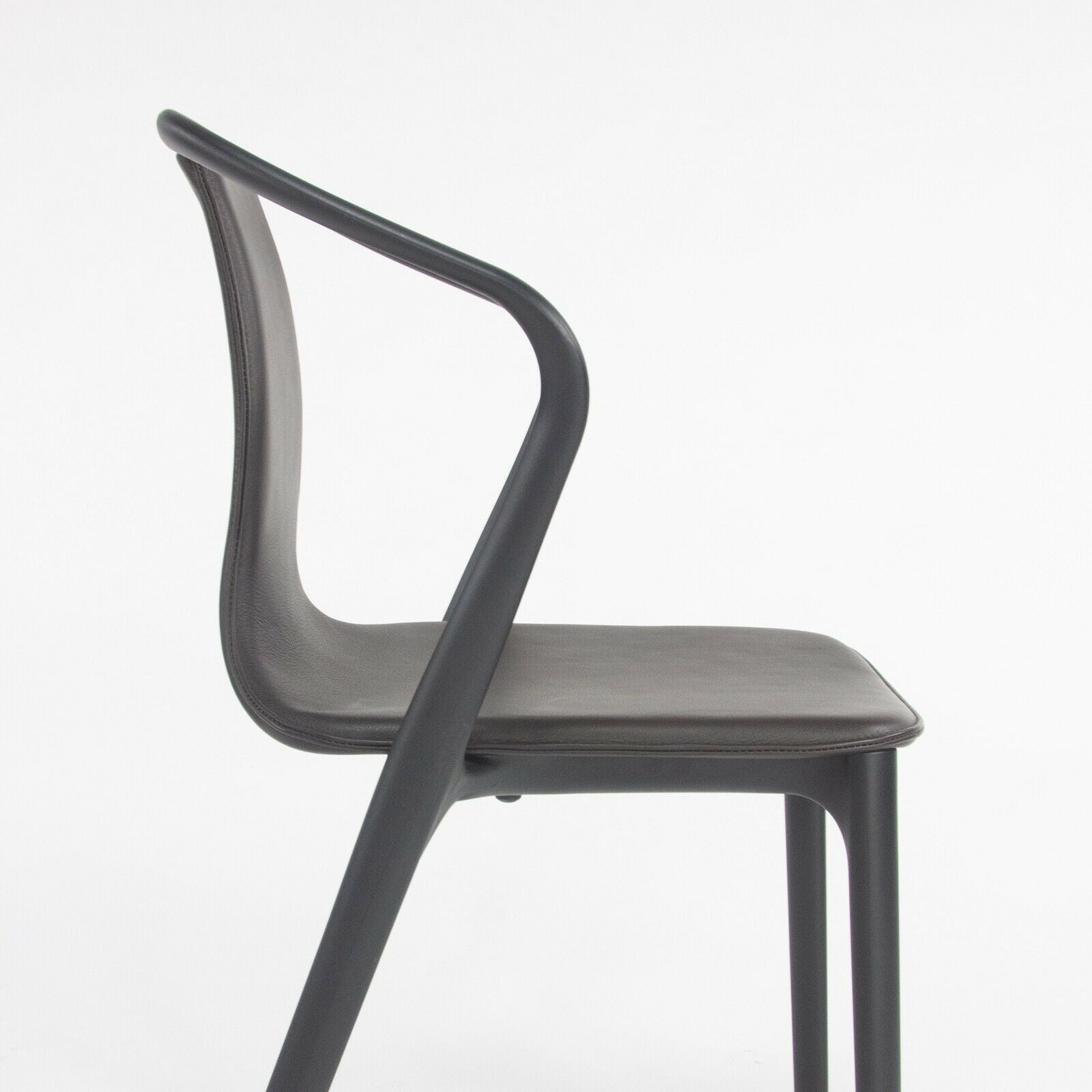 C. 2019 Vitra Belleville Armchair in Brown Leather by Ronan and