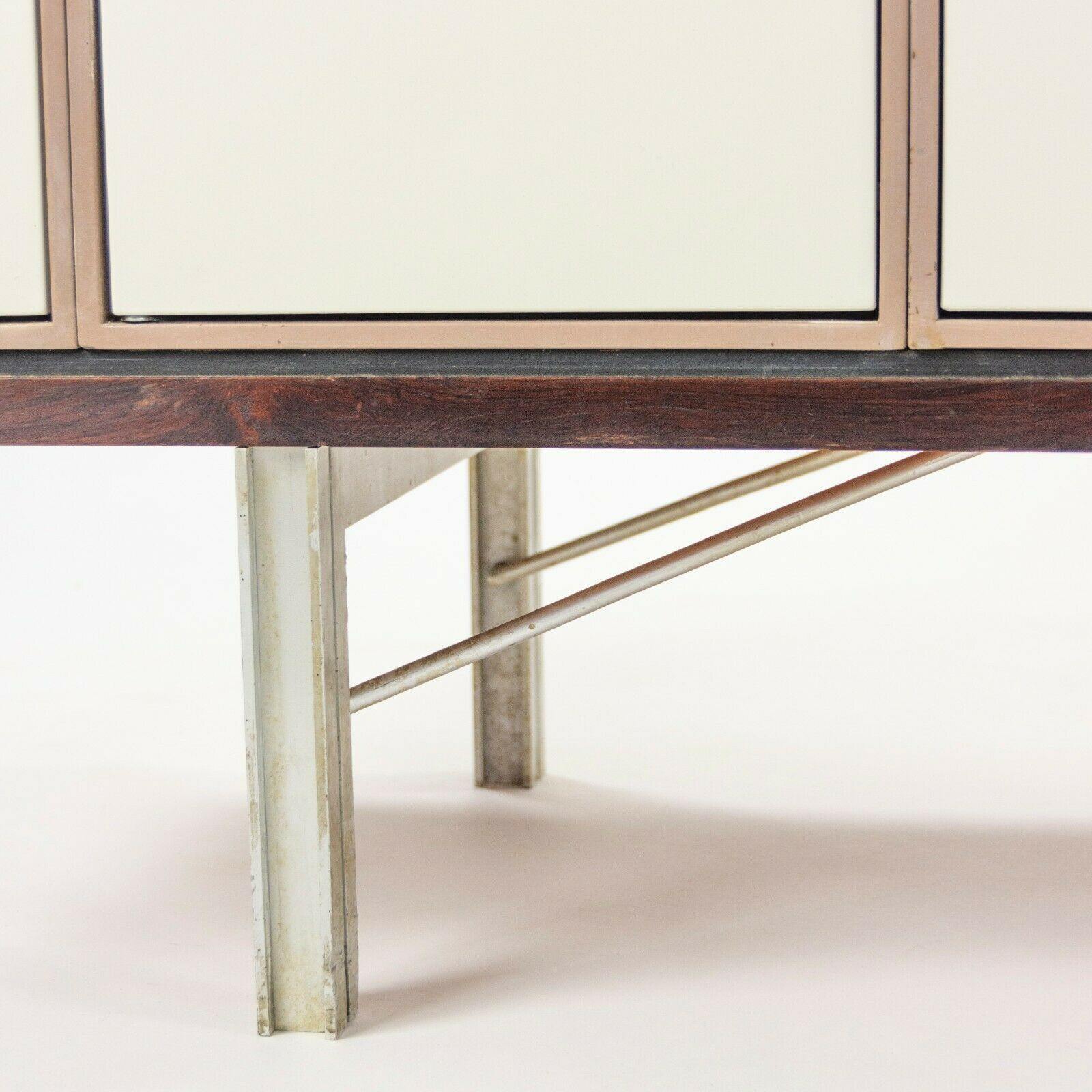 1960 Gerald Luss Rosewood and Metal Credenza Cabinet Once