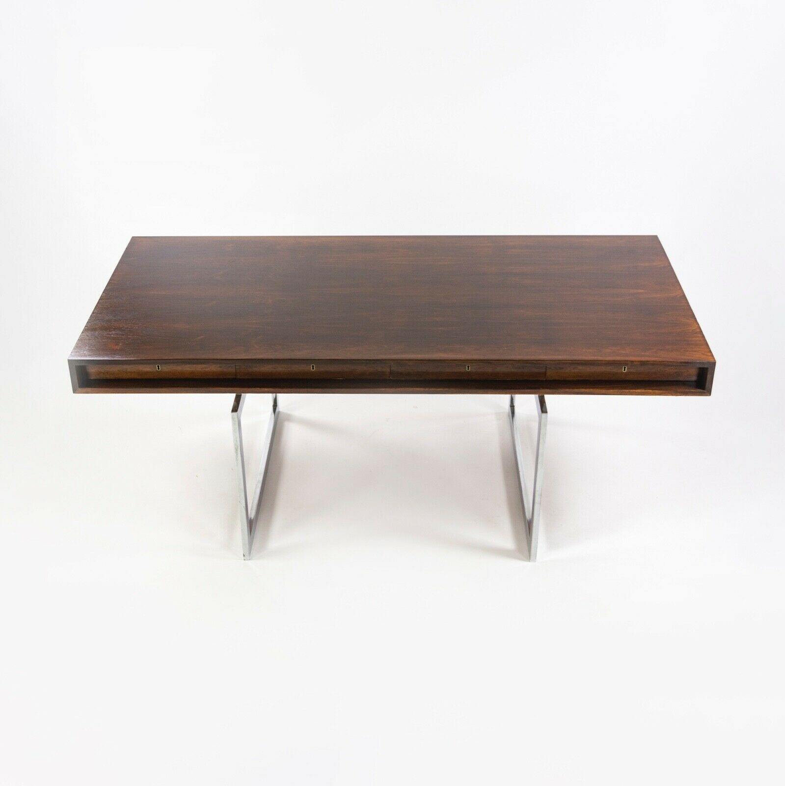 1959 4-Drawer Bodil Kjaer Desk for E. Pedersen and Son Brazilian Rosewood Made in Denmark - Rarify Inc.