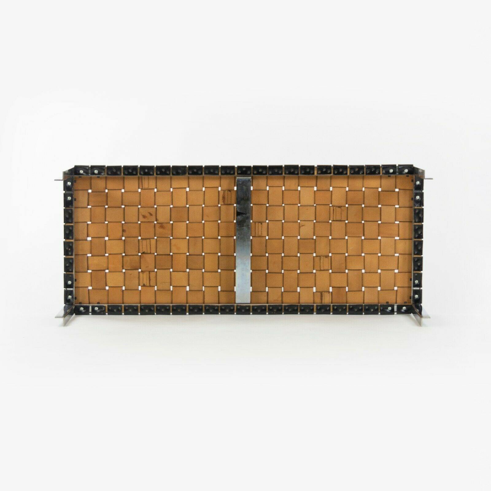Woven Leather Bench