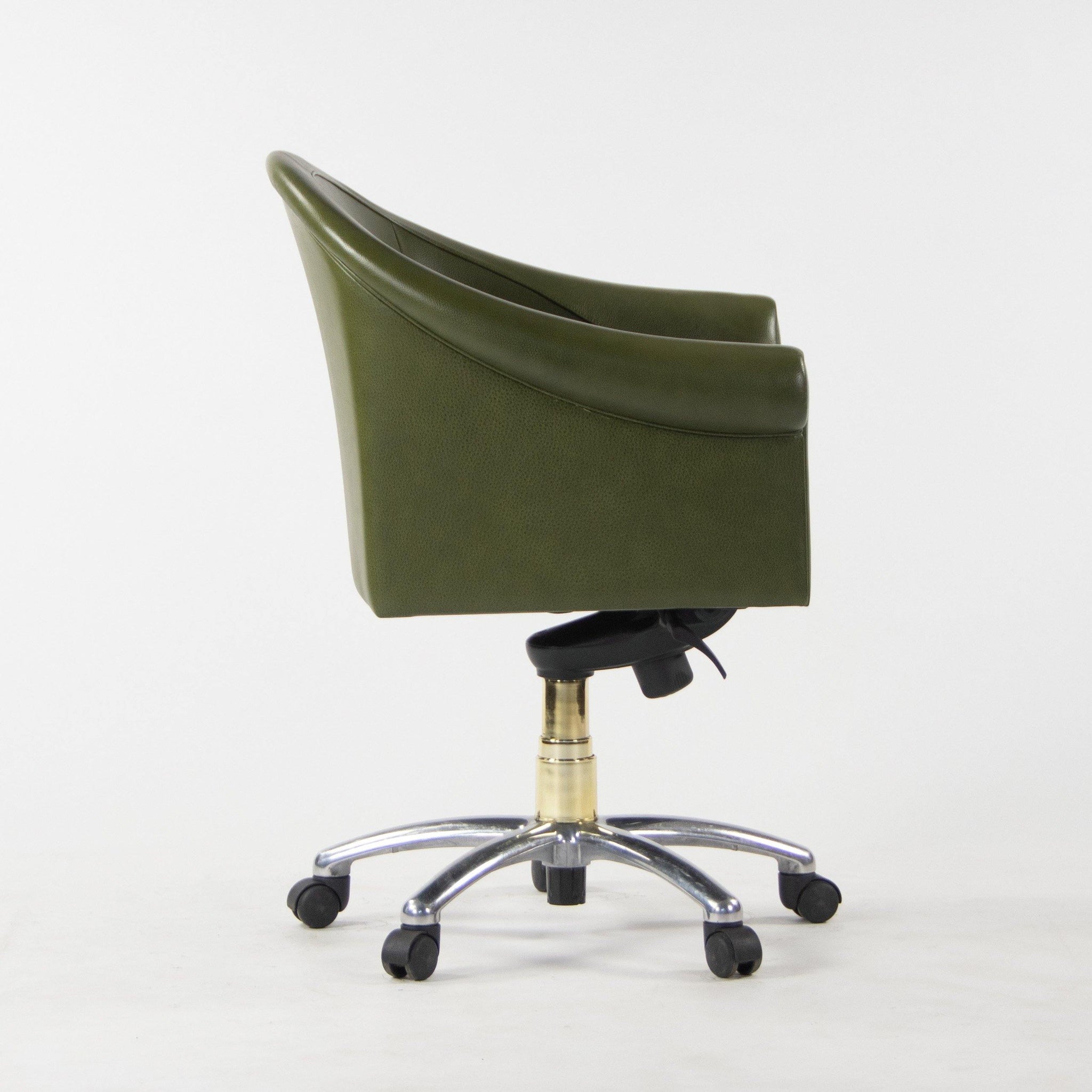 Poltrona Frau Green Leather Luca Scacchetti Sinan Office Desk Chair Mult Avail - Rarify Inc.