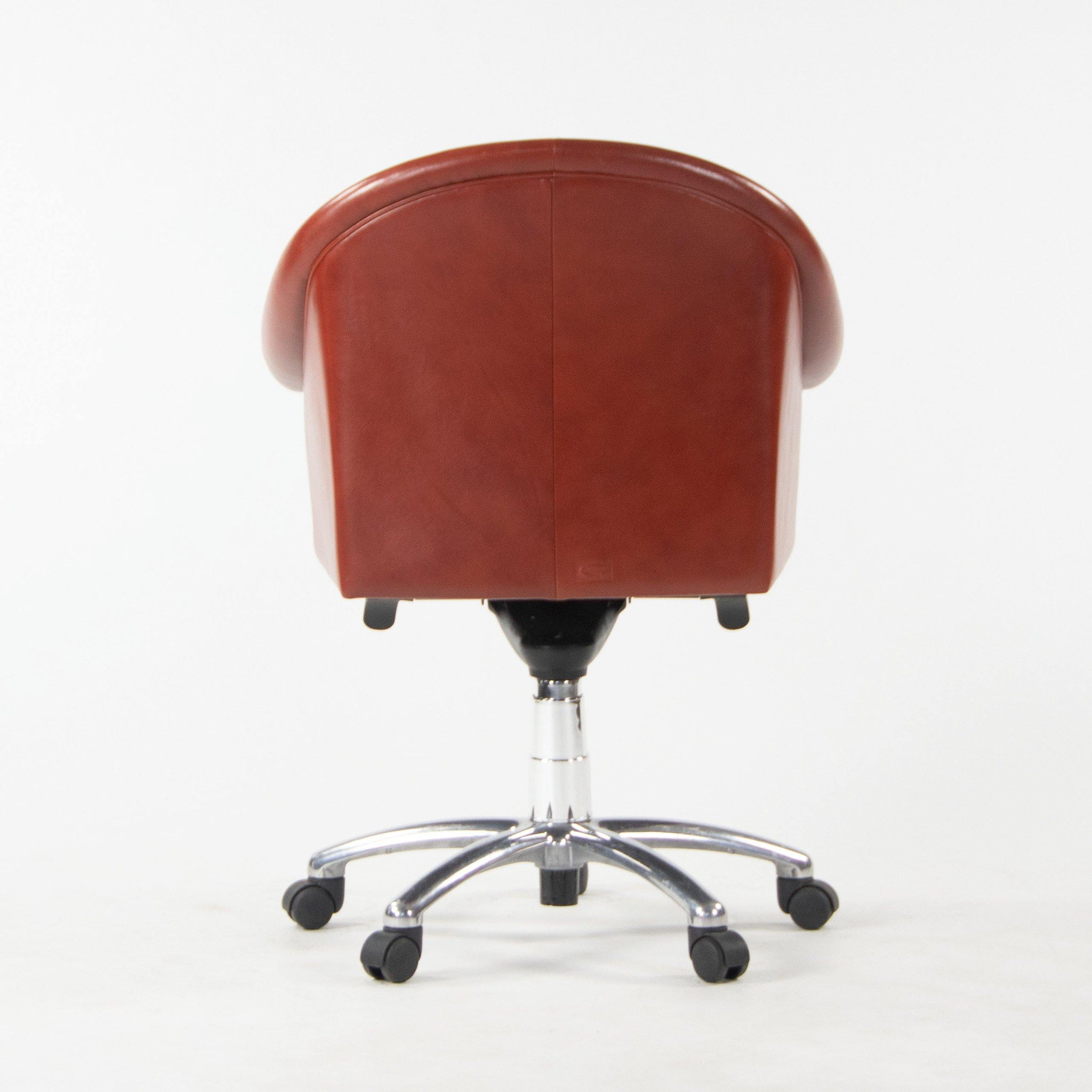 Poltrona Frau Red Leather Luca Scacchetti Sinan Office Desk Chair Multiples Available - Rarify Inc.
