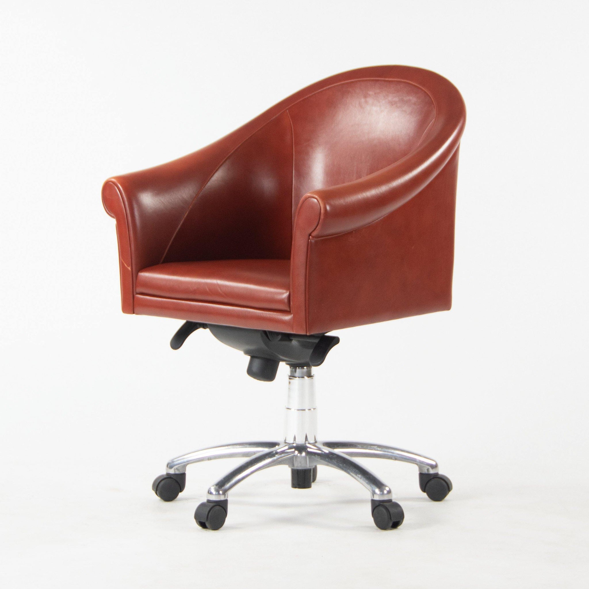 Poltrona Frau Red Leather Luca Scacchetti Sinan Office Desk Chair Multiples Available - Rarify Inc.