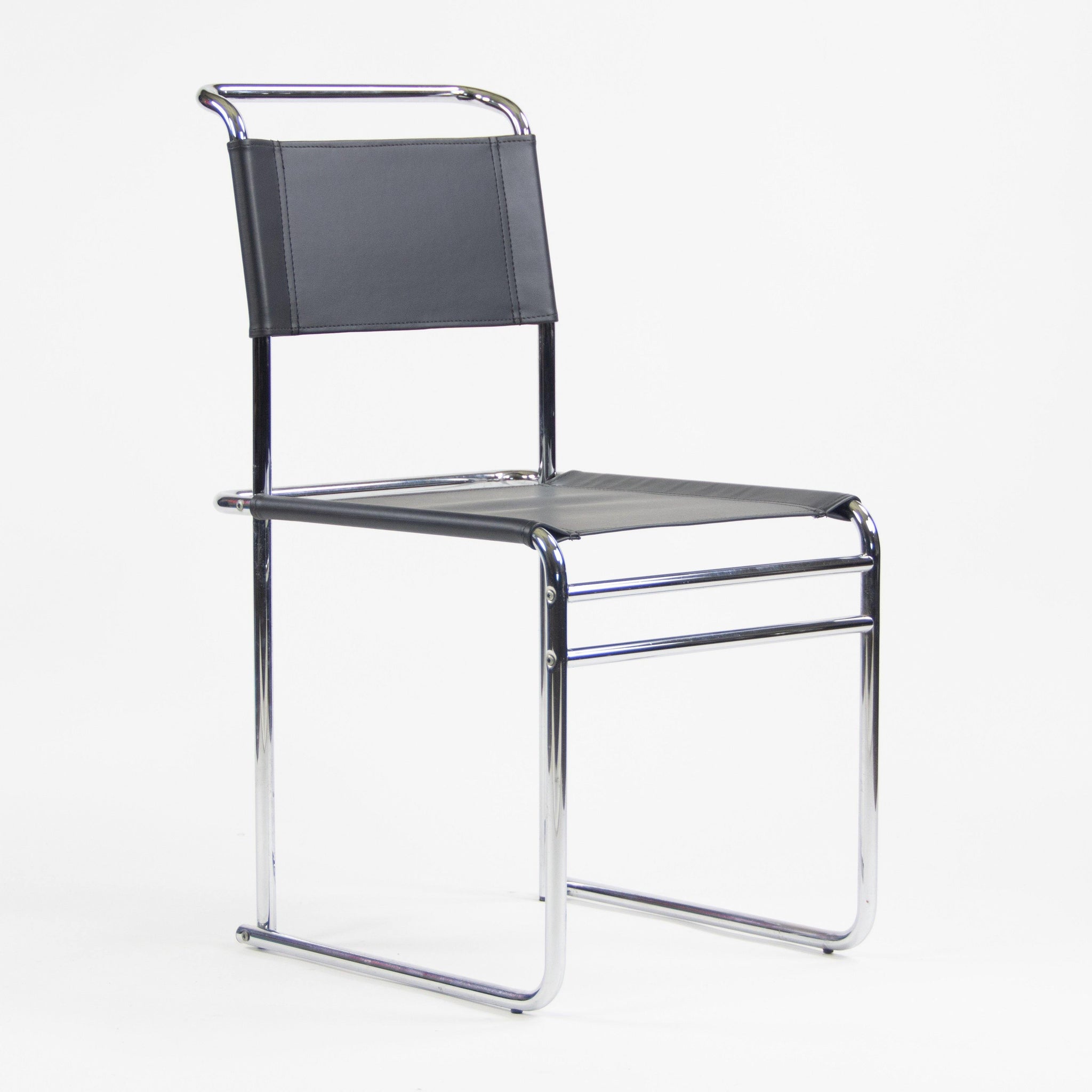 Marcel Breuer B5 Dining Chairs Chrome Leather Bauhaus Tecta Thonet Set of Four - Rarify Inc.
