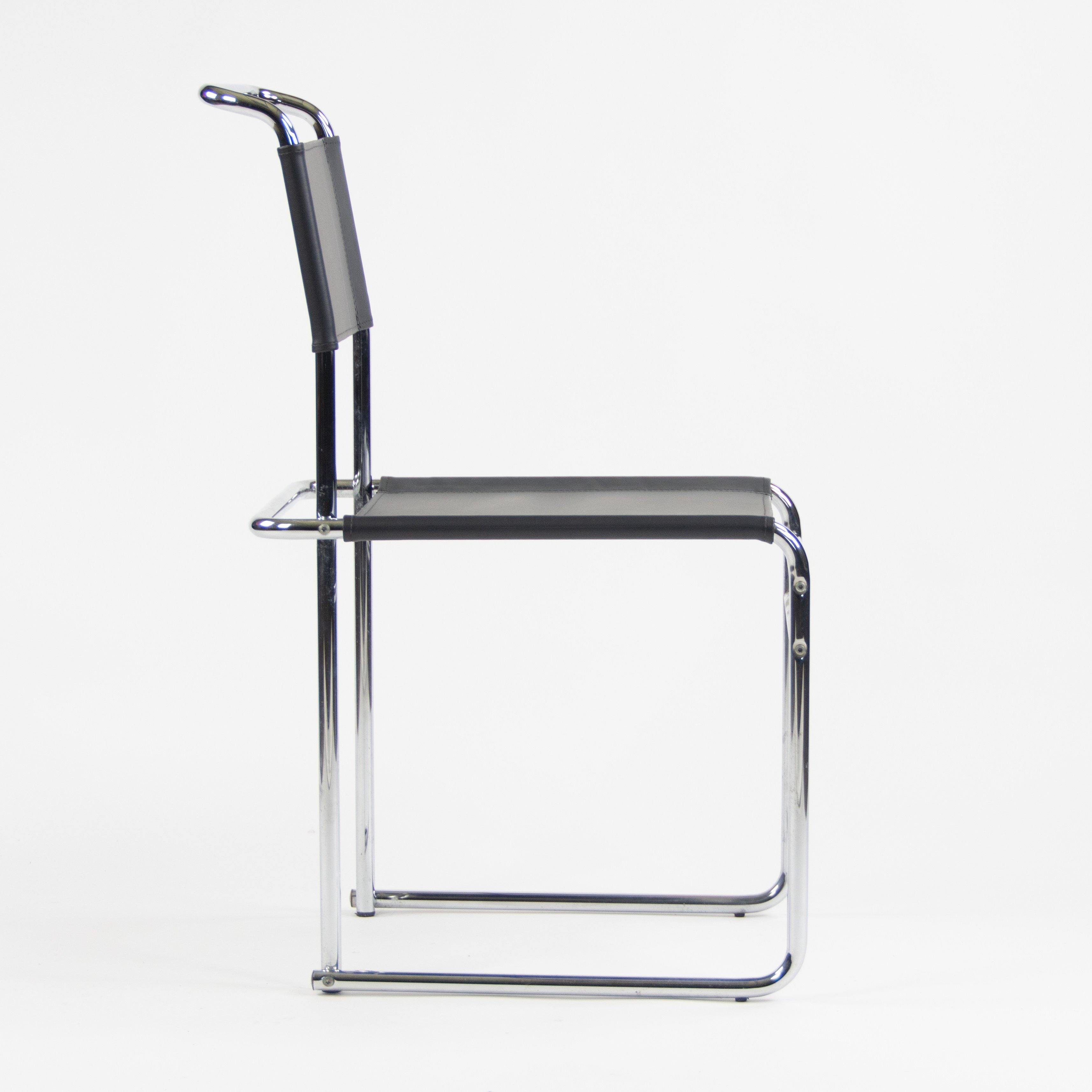 Marcel Breuer B5 Dining Chairs Chrome Leather Bauhaus Tecta Thonet Set of Four - Rarify Inc.