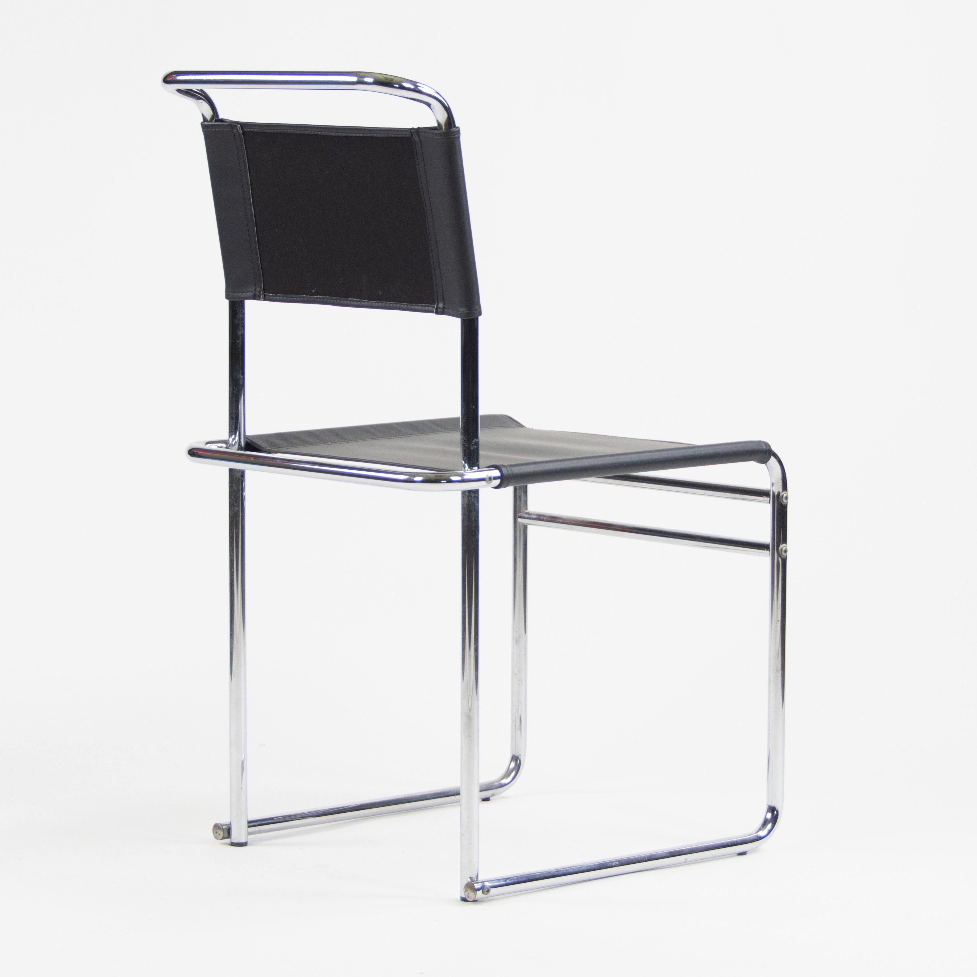 Marcel Breuer B5 Dining Chairs Chrome Leather Bauhaus Tecta Thonet Set of Four - Rarify Inc.