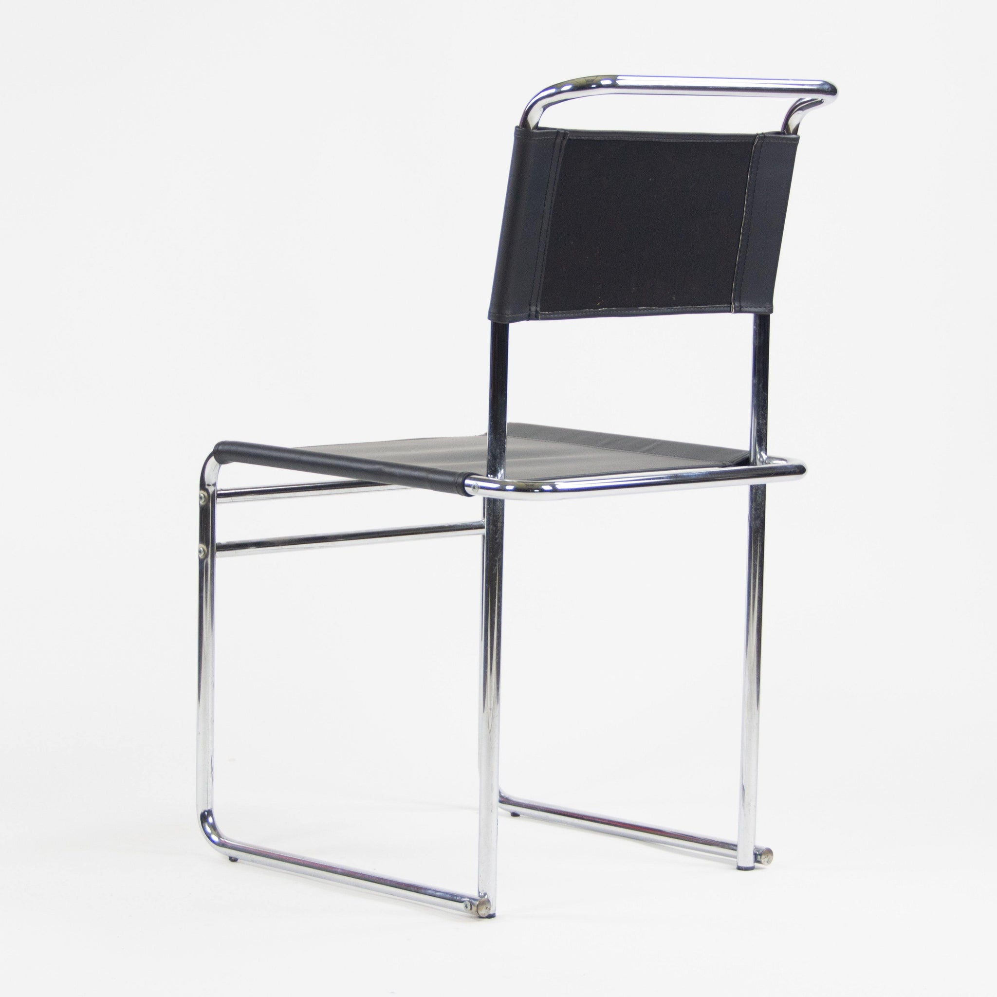 Marcel Breuer B5 Dining Chairs Chrome Leather Bauhaus Tecta Thonet Set of Four - Rarify Inc.