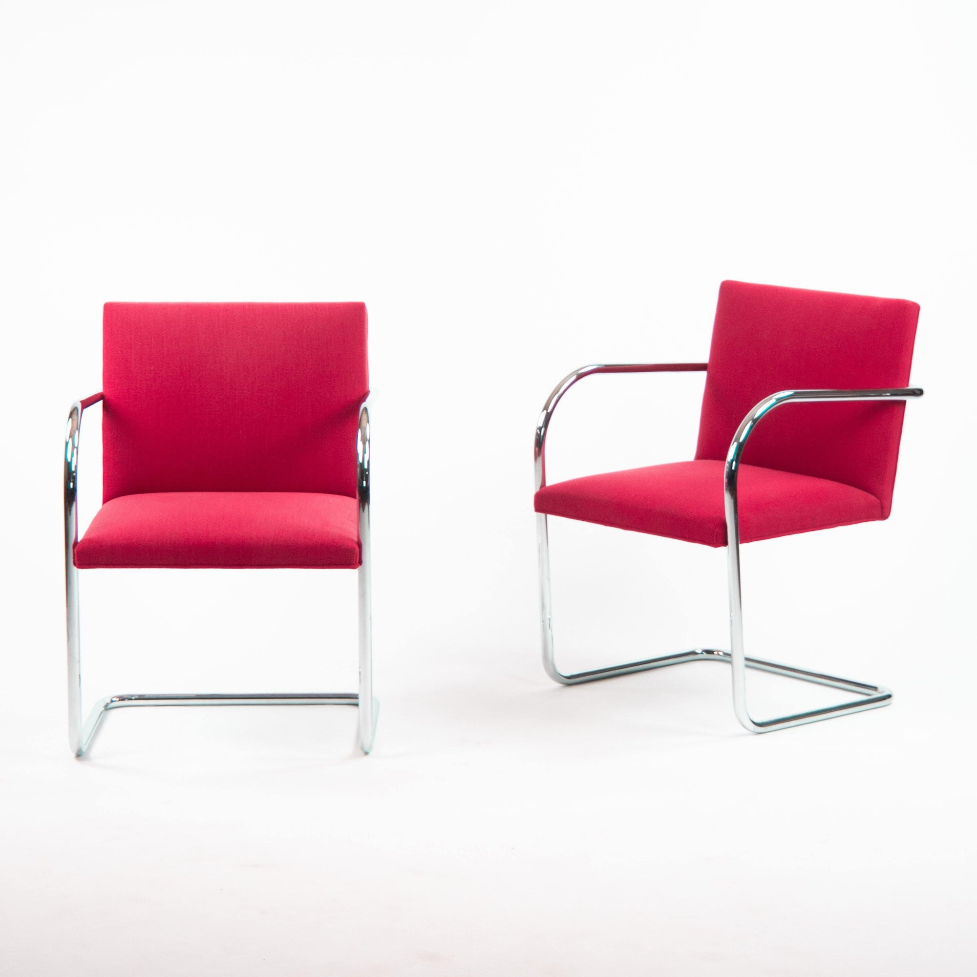 Knoll Mies Van Der Rohe Brno Chairs Red Fabric Sets Avail 2000s - Rarify Inc.