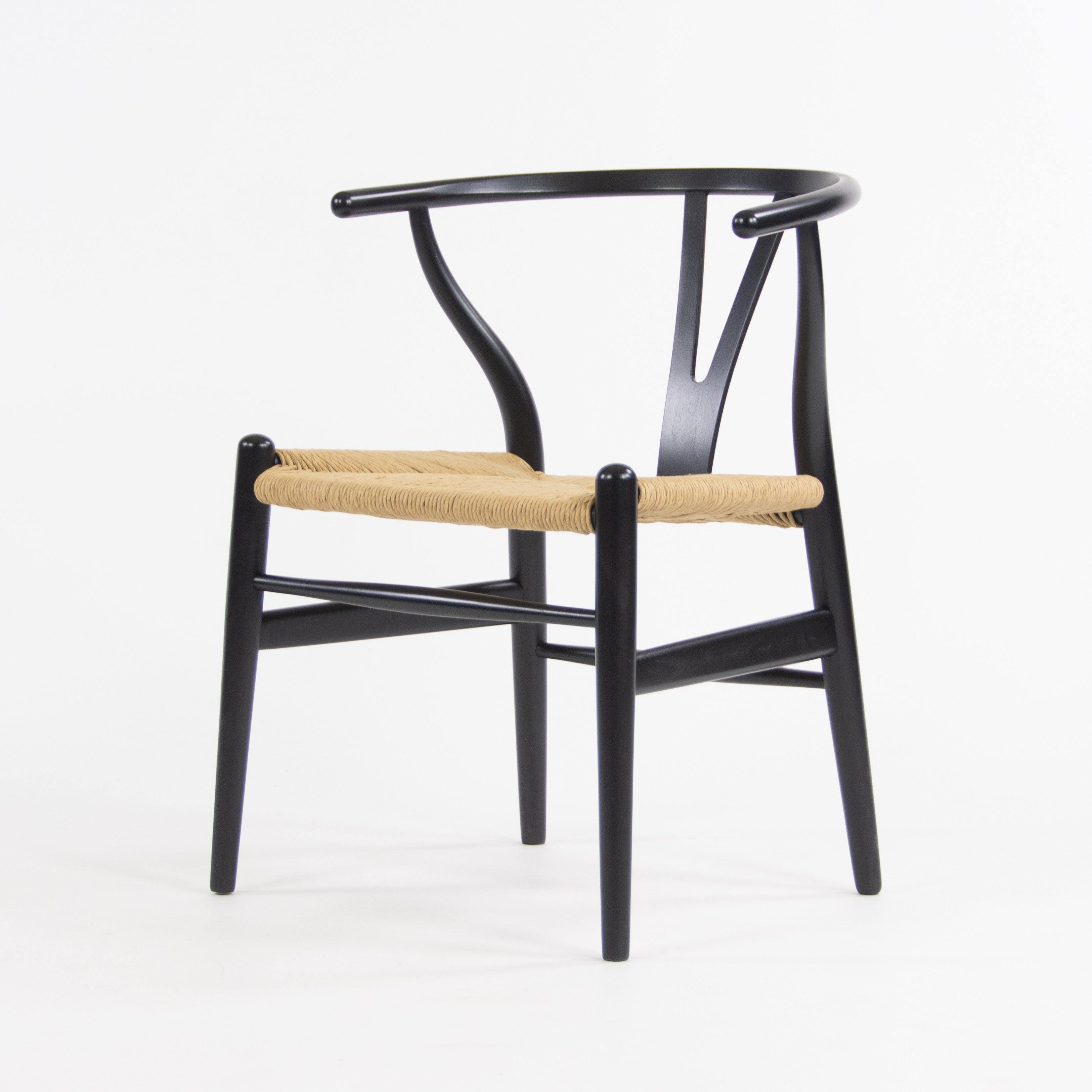 Hans Wegner Carl Hansen Denmark Wishbone Dining Chairs Black Set of Eight Vintage Examples - Rarify Inc.