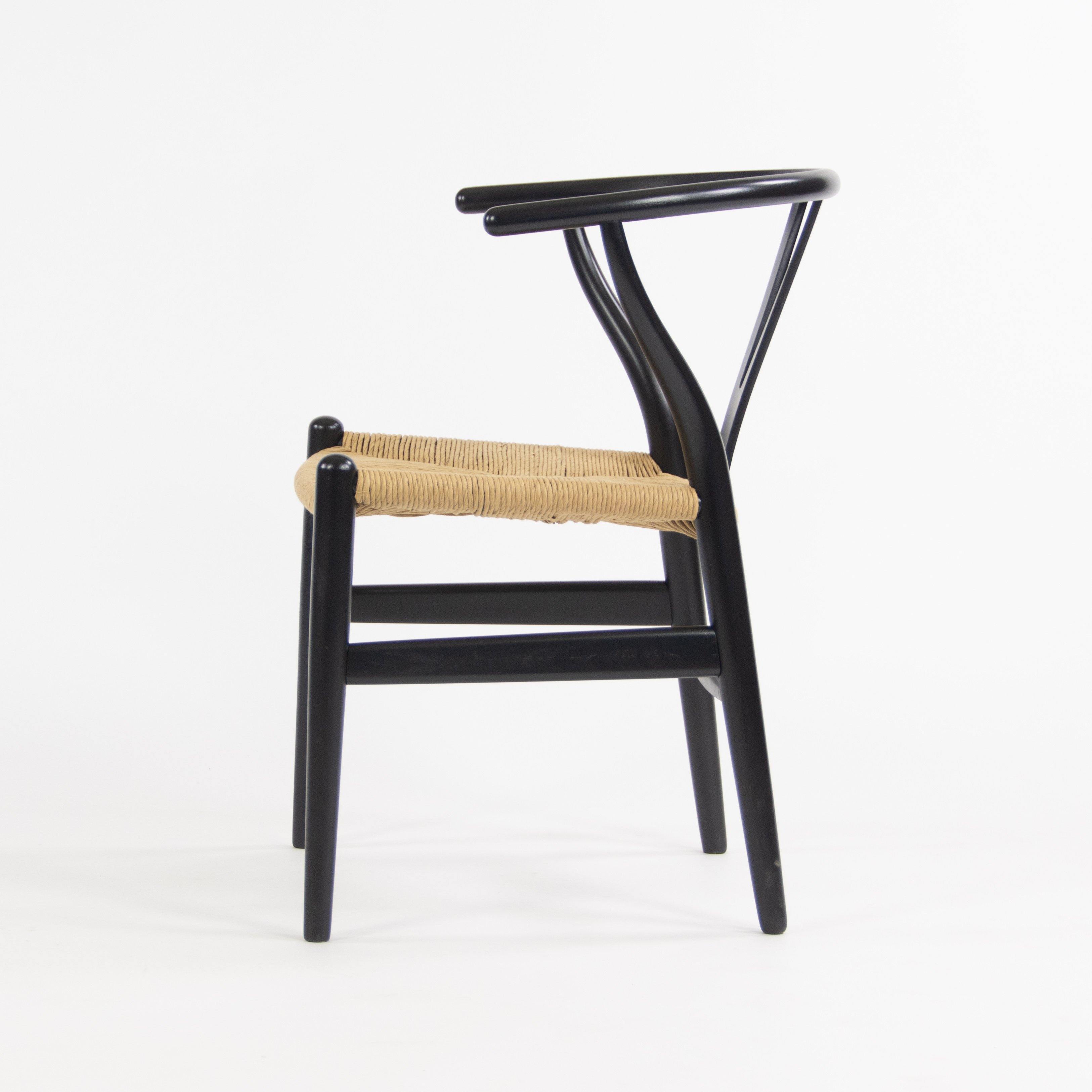 Hans Wegner Carl Hansen Denmark Wishbone Dining Chairs Black Set of Eight Vintage Examples - Rarify Inc.