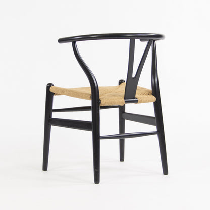 Hans Wegner Carl Hansen Denmark Wishbone Dining Chairs Black Set of Eight Vintage Examples - Rarify Inc.