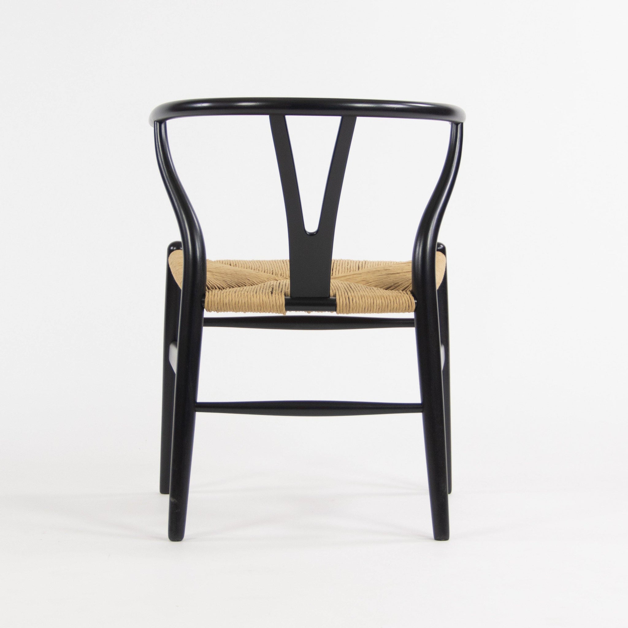 Hans Wegner Carl Hansen Denmark Wishbone Dining Chairs Black Set of Eight Vintage Examples - Rarify Inc.
