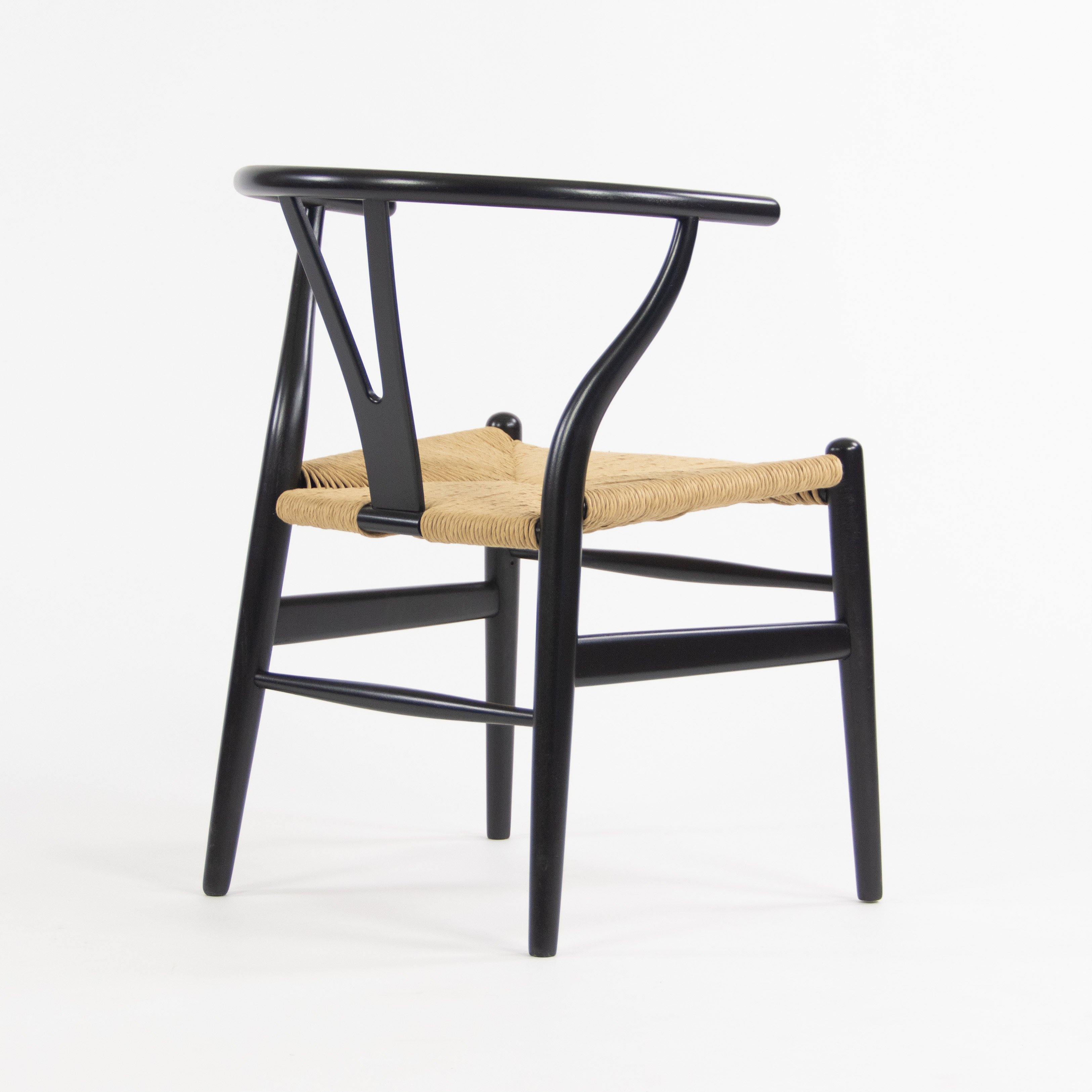 Hans Wegner Carl Hansen Denmark Wishbone Dining Chairs Black Set of Eight Vintage Examples - Rarify Inc.