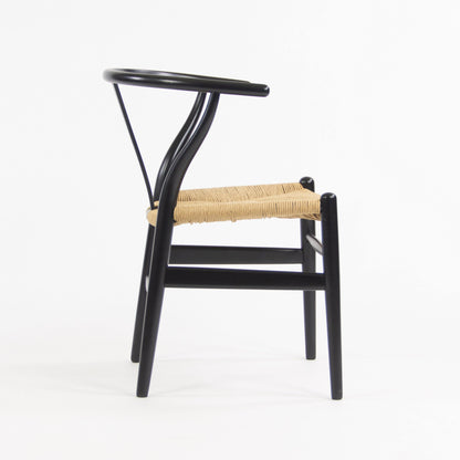 Hans Wegner Carl Hansen Denmark Wishbone Dining Chairs Black Set of Eight Vintage Examples - Rarify Inc.