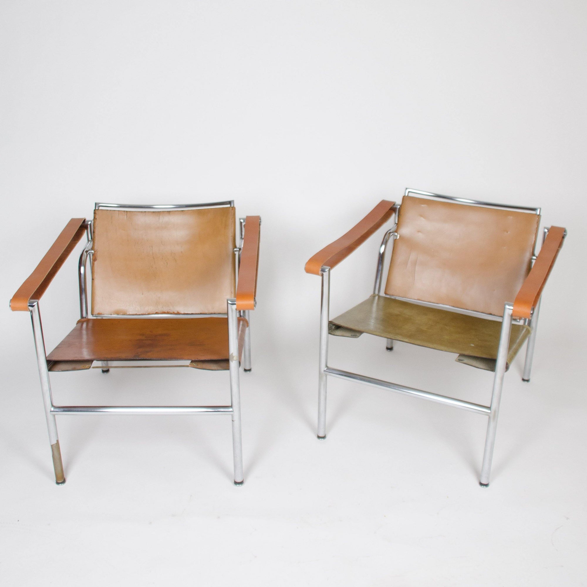 1950's Authentic Le Corbusier Marked STENDIG LC1 Basculant Chairs Thonet Cassina - Rarify Inc.