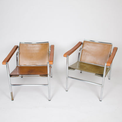 1950's Authentic Le Corbusier Marked STENDIG LC1 Basculant Chairs Thonet Cassina - Rarify Inc.