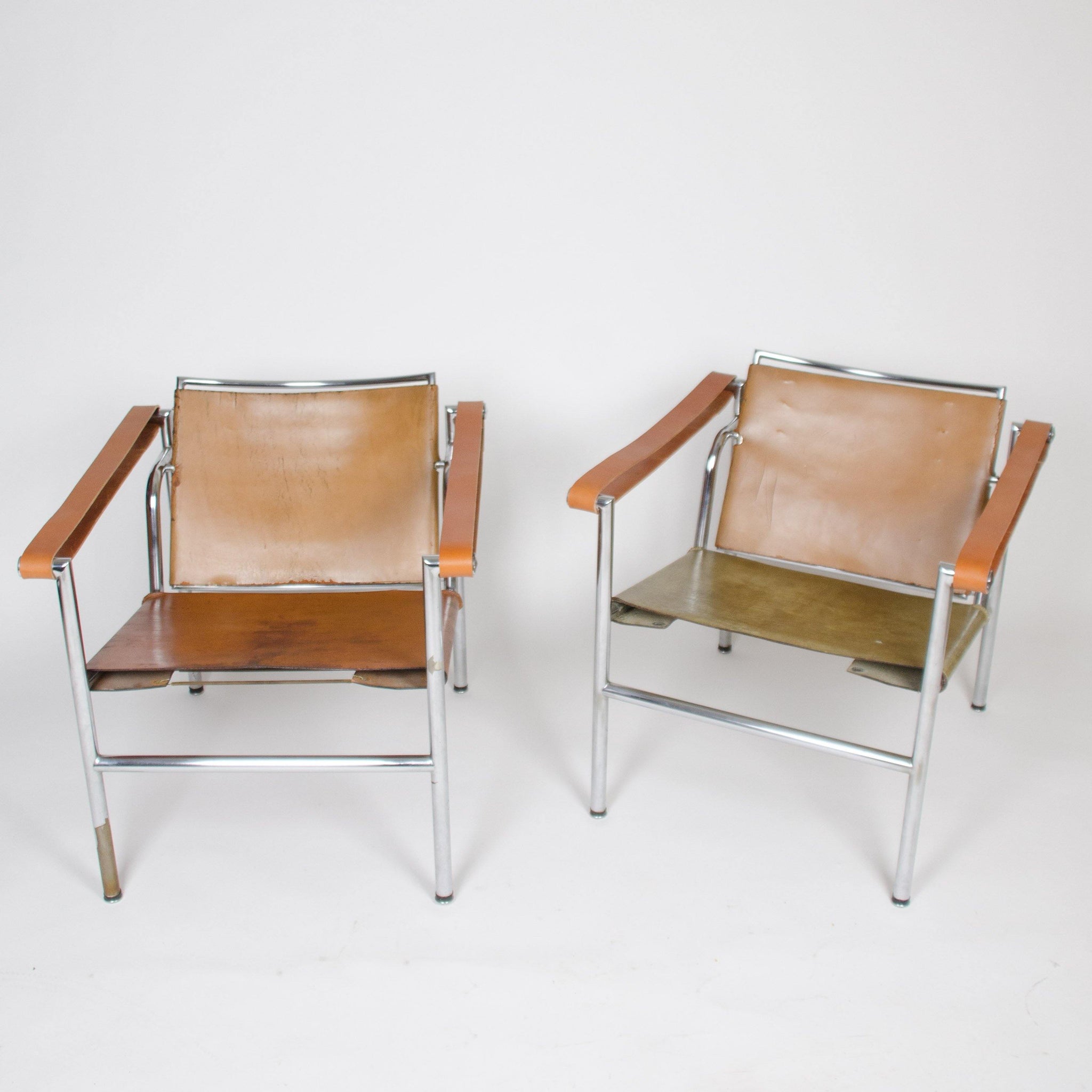 1950's Authentic Le Corbusier Marked STENDIG LC1 Basculant Chairs Thonet Cassina - Rarify Inc.