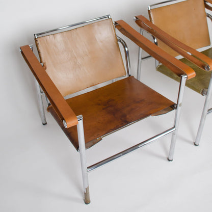 1950's Authentic Le Corbusier Marked STENDIG LC1 Basculant Chairs Thonet Cassina - Rarify Inc.