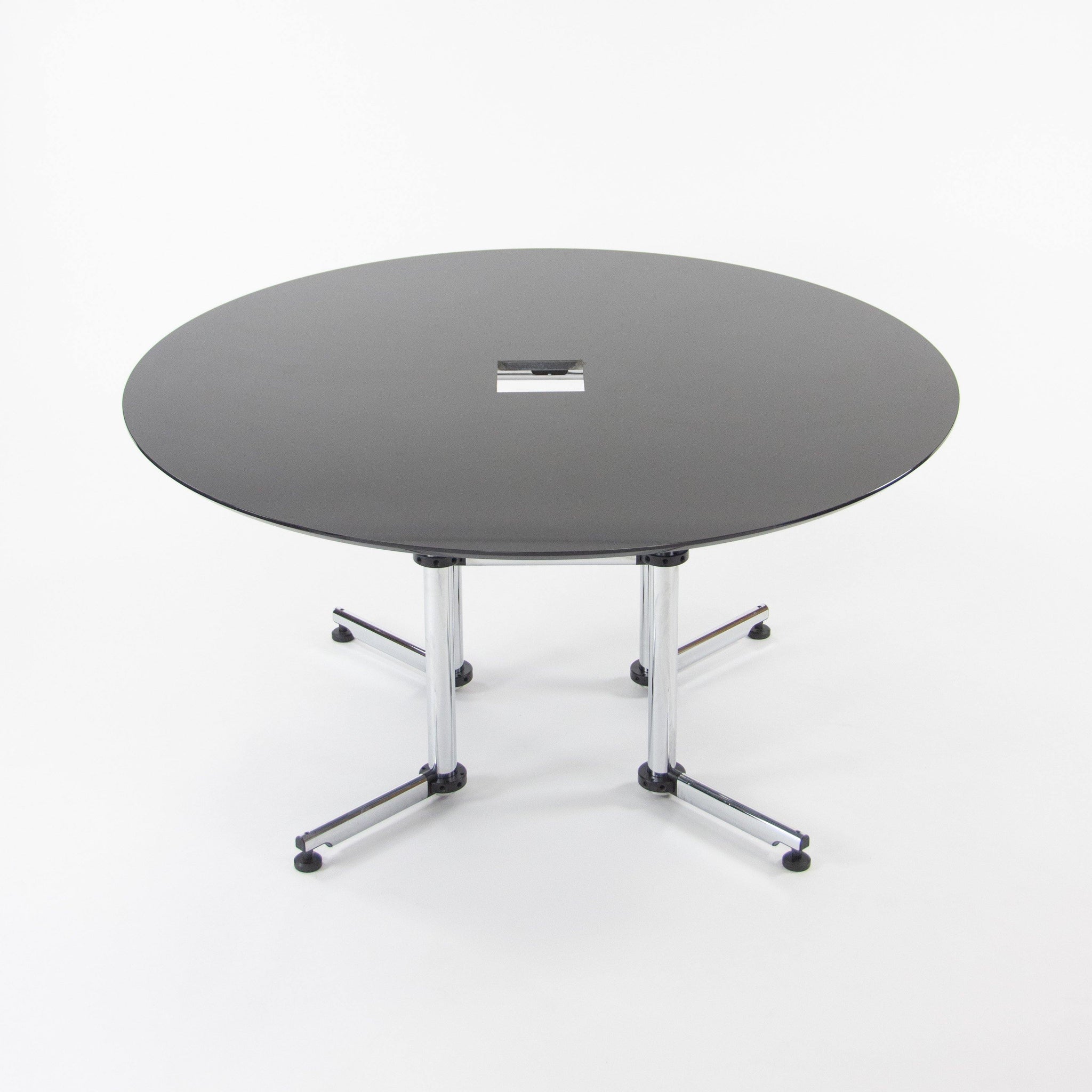 Kitos by USM Haller 60 Inch Round Black Marble Meeting Conference Office Table - Rarify Inc.