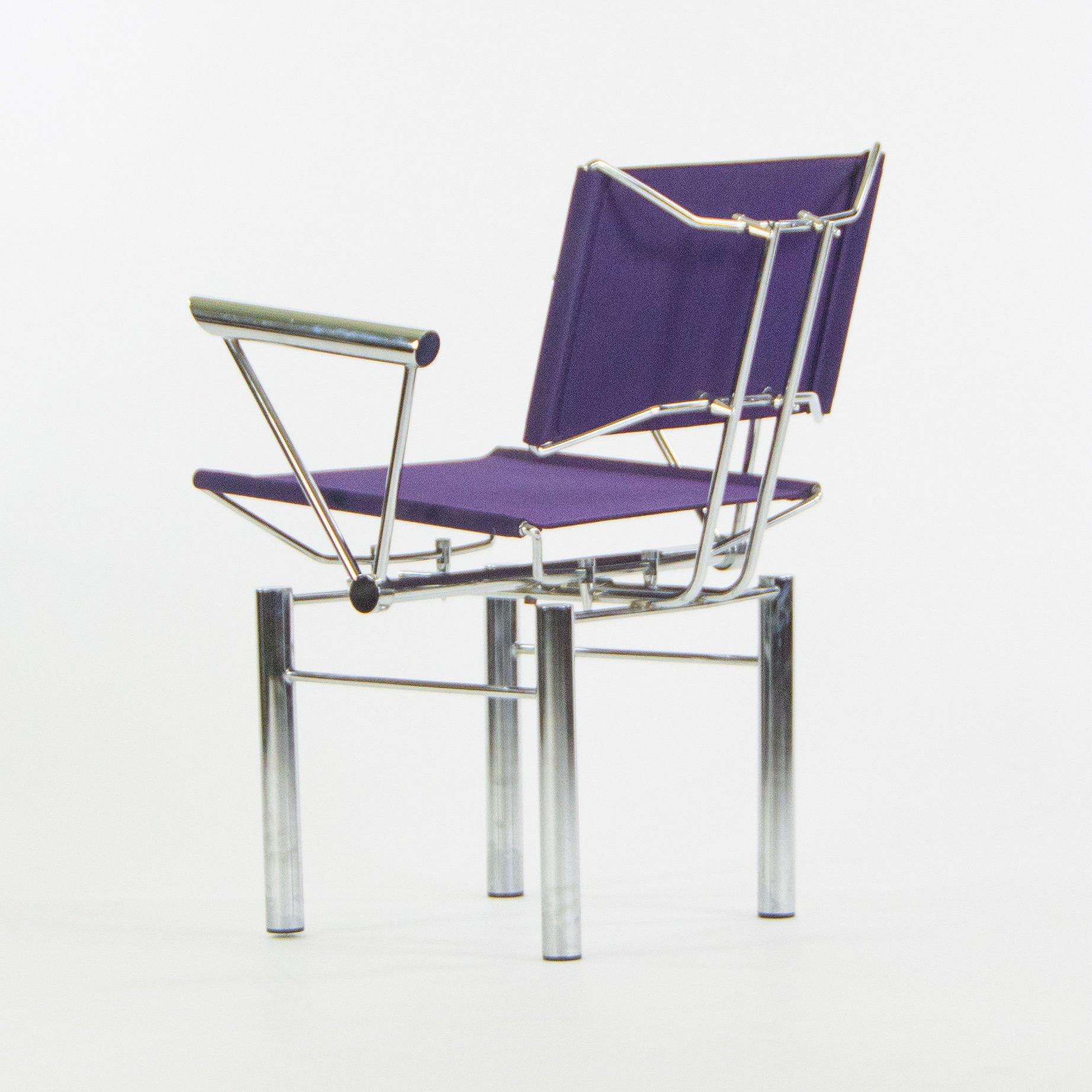 1980s Hans Ullrich Bitsch for KuschandCo Dining Side Chairs Purple Fabric Pair - Rarify Inc.