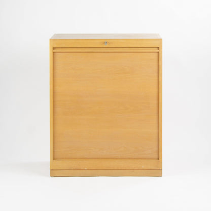 1970s Hans Wegner Johannes Hansen Denmark Tambour Oak Cabinet Storage System - Rarify Inc.