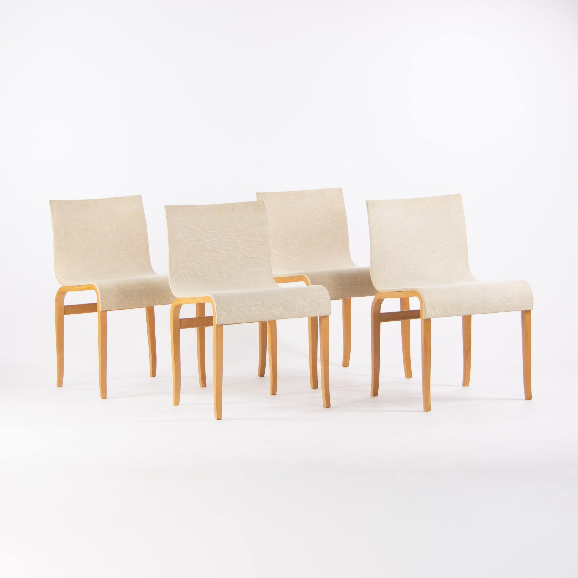 Knoll International Bent Plywood Dining Chairs Authentic Marked Set of Four - Rarify Inc.