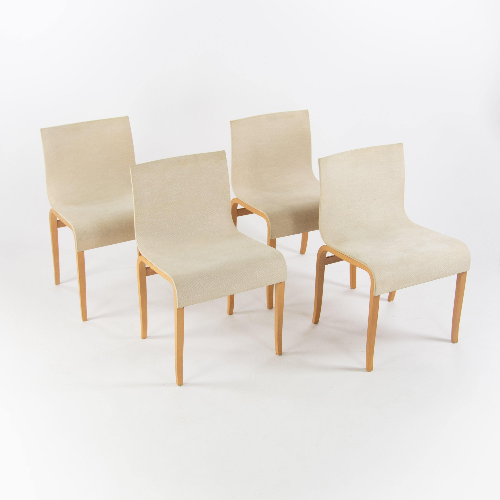 Knoll International Bent Plywood Dining Chairs Authentic Marked Set of Four - Rarify Inc.