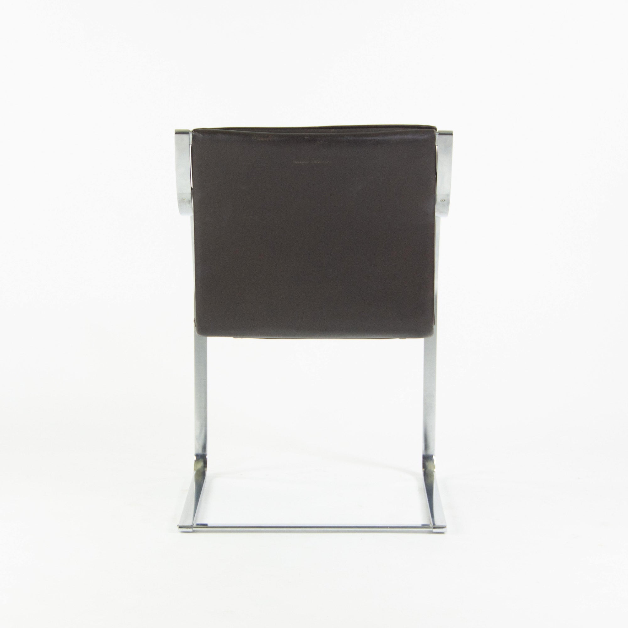 Rudolf B. Glatzel Vintage Walter Knoll Art Collection Leather and Stainless Chair - Rarify Inc.