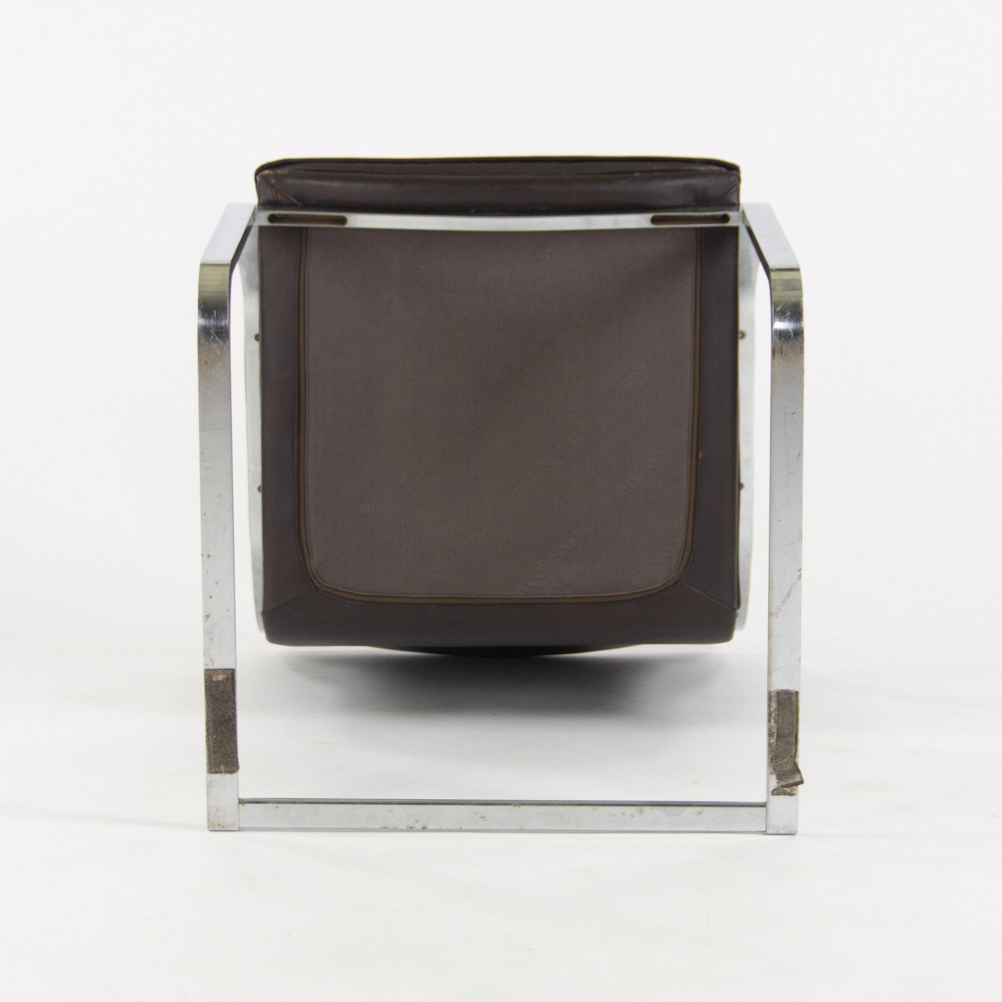 Rudolf B. Glatzel Vintage Walter Knoll Art Collection Leather and Stainless Chair - Rarify Inc.