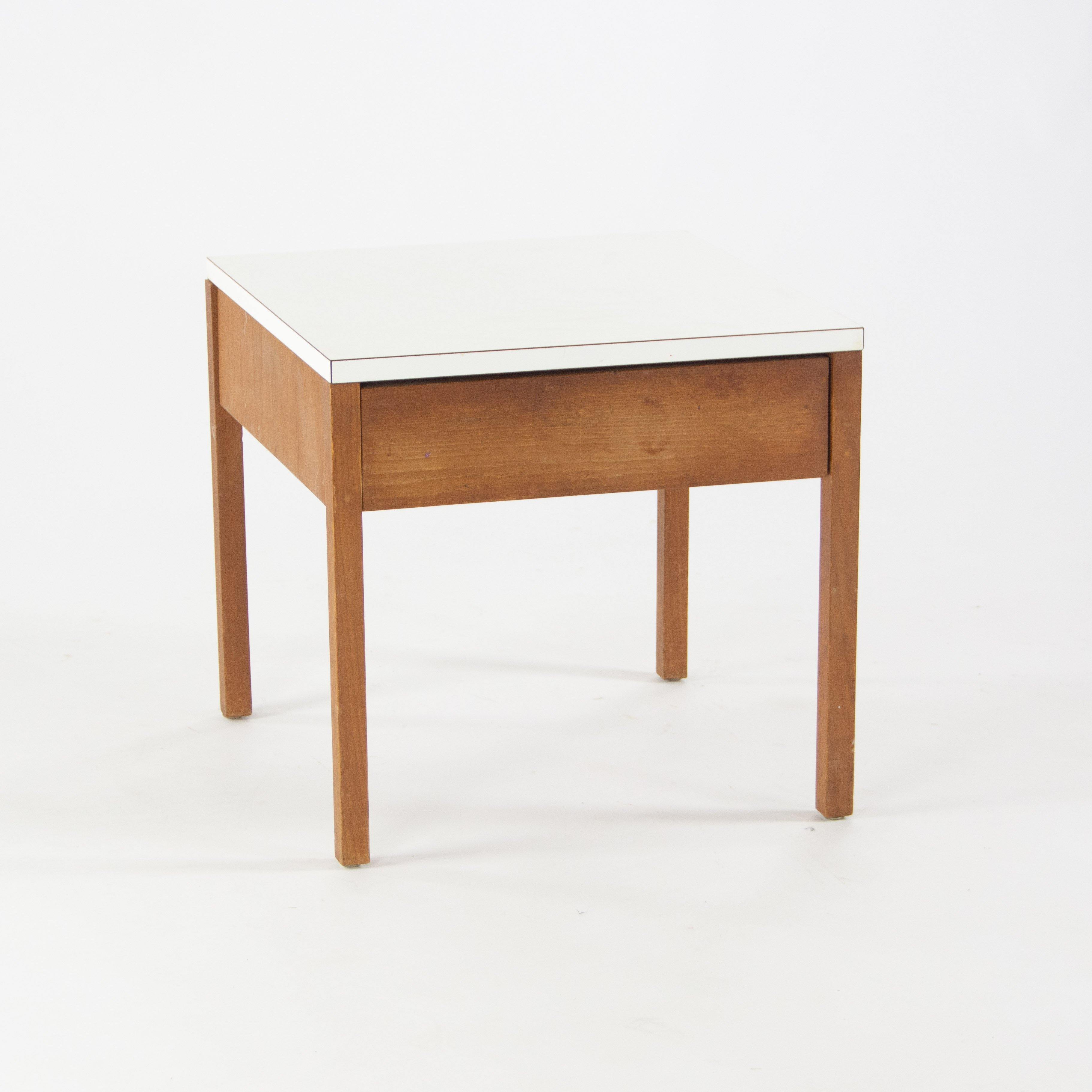 1950s Original Vintage Florence Knoll Bedside End Side Table Walnut and Laminate - Rarify Inc.