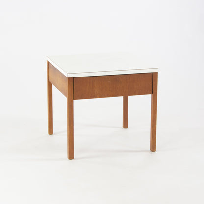 1950s Original Vintage Florence Knoll Bedside End Side Table Walnut and Laminate - Rarify Inc.