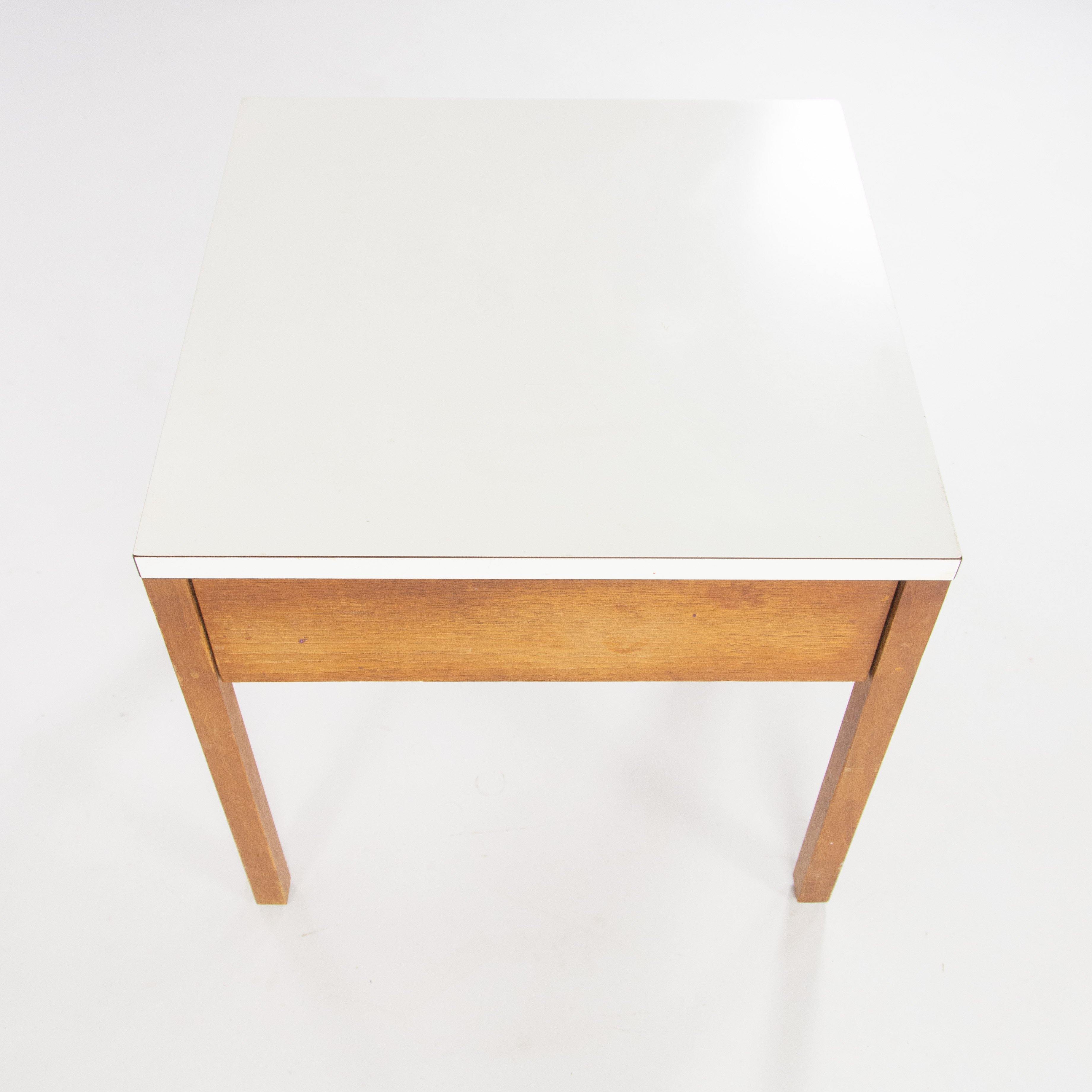 1950s Original Vintage Florence Knoll Bedside End Side Table Walnut and Laminate - Rarify Inc.