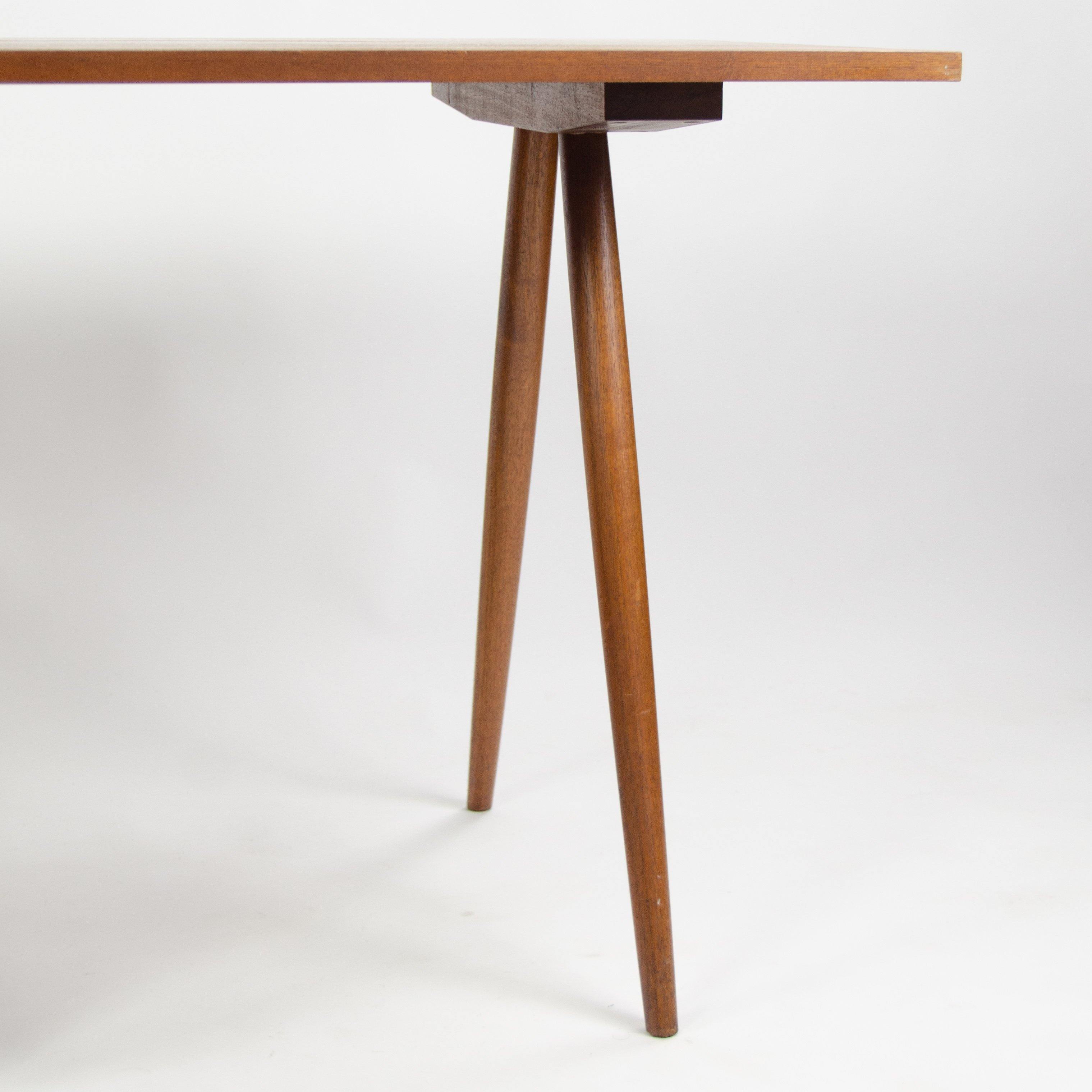 1956 George Nakashima Studio Single Pedestal Black Walnut Desk w/ Spindle Legs - Rarify Inc.