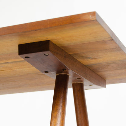 1956 George Nakashima Studio Single Pedestal Black Walnut Desk w/ Spindle Legs - Rarify Inc.